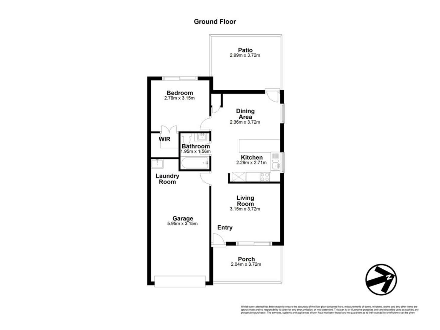 Floorplan of Homely townhouse listing, 1/9 David Street, Burpengary QLD 4505