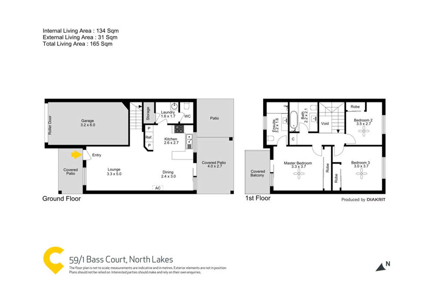 Floorplan of Homely townhouse listing, 59/1 Bass Court, North Lakes QLD 4509
