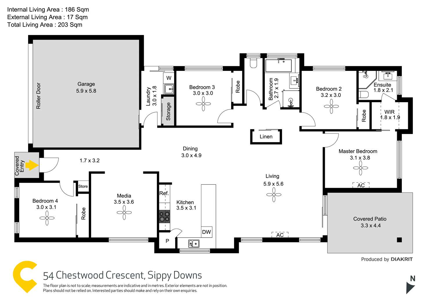 Floorplan of Homely house listing, 54 Chestwood Crescent, Sippy Downs QLD 4556