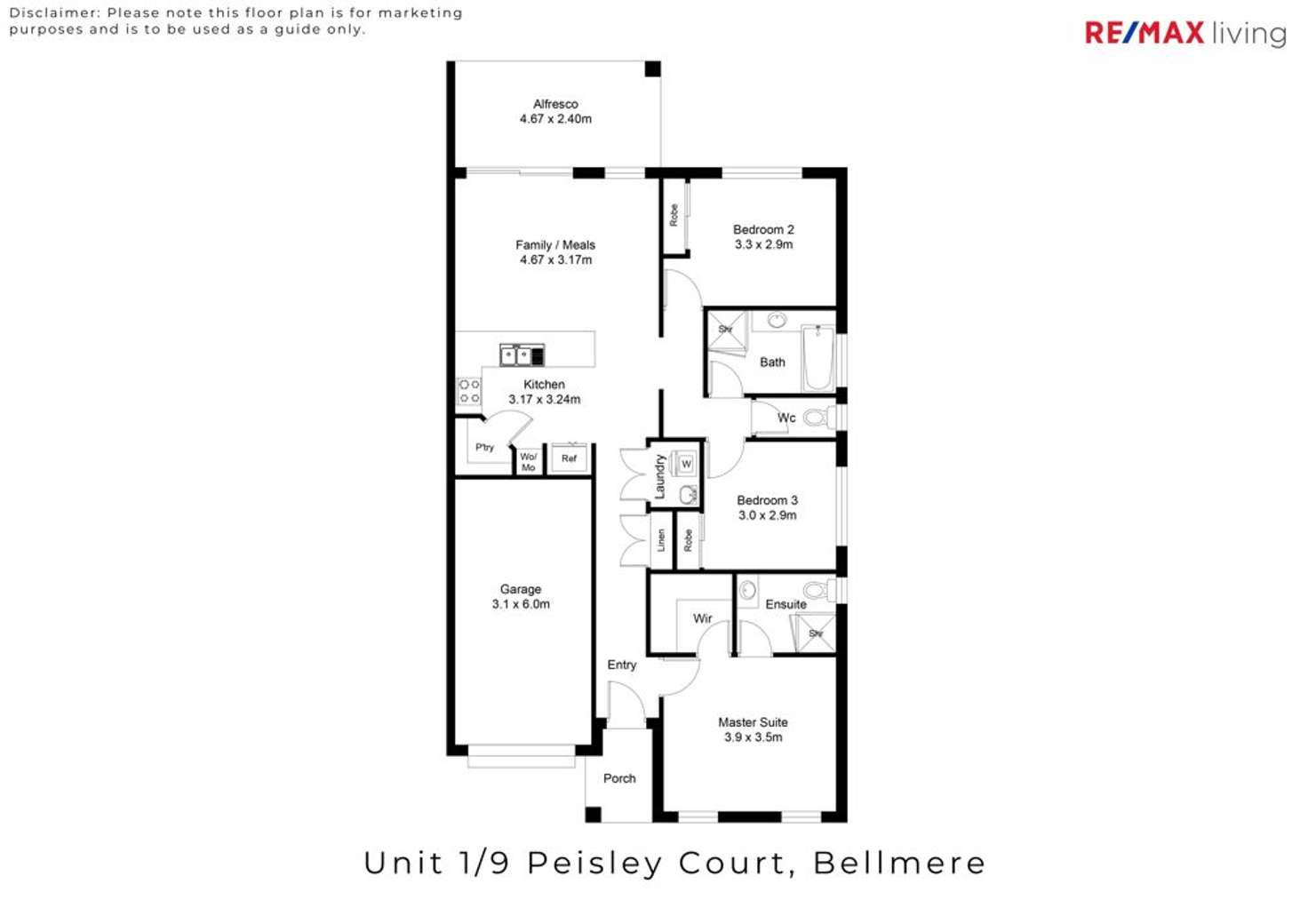 Floorplan of Homely house listing, 1/9 Peisley Court, Bellmere QLD 4510