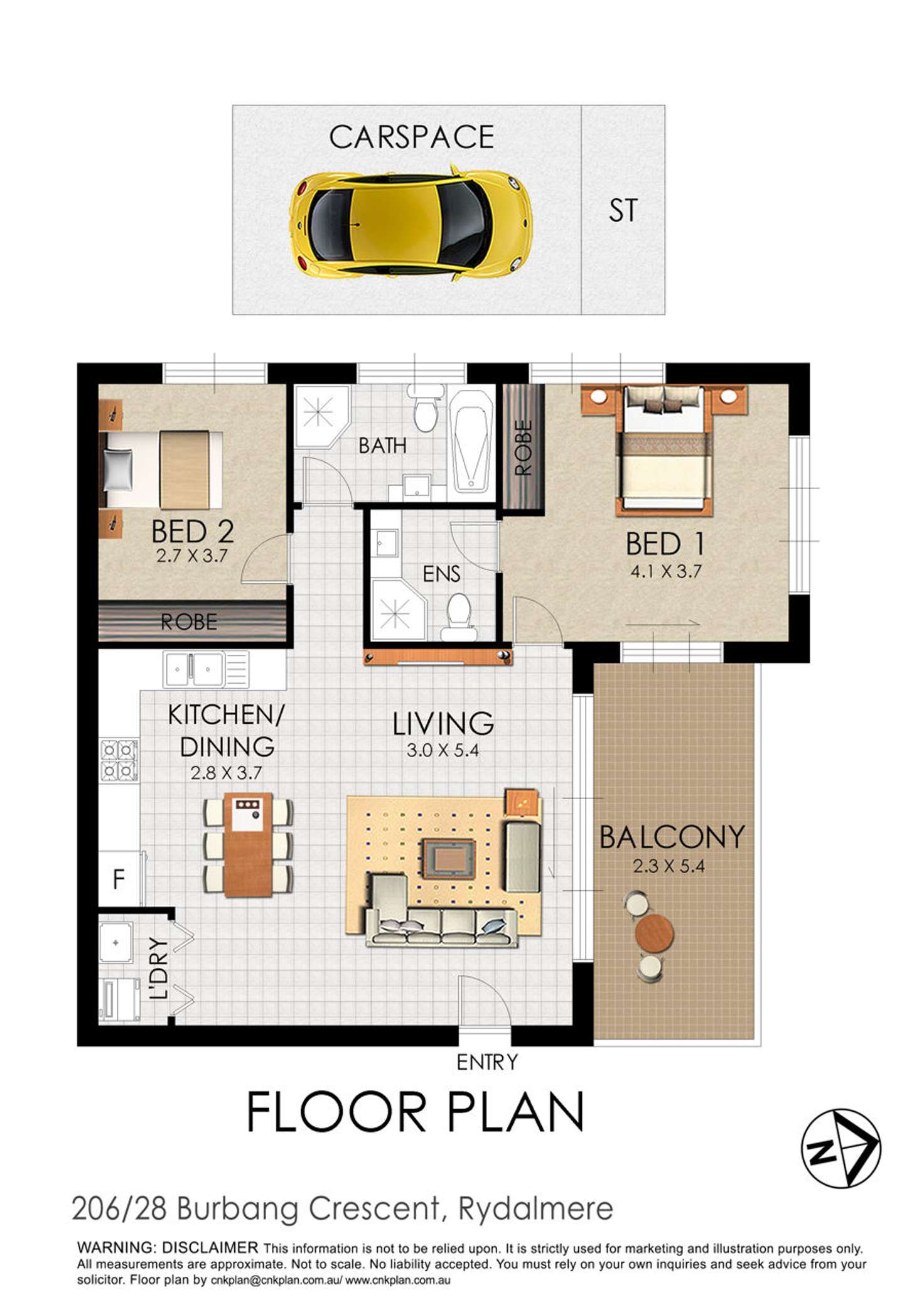 Floorplan of Homely apartment listing, 206/28-30 Burbang Crescent, Rydalmere NSW 2116