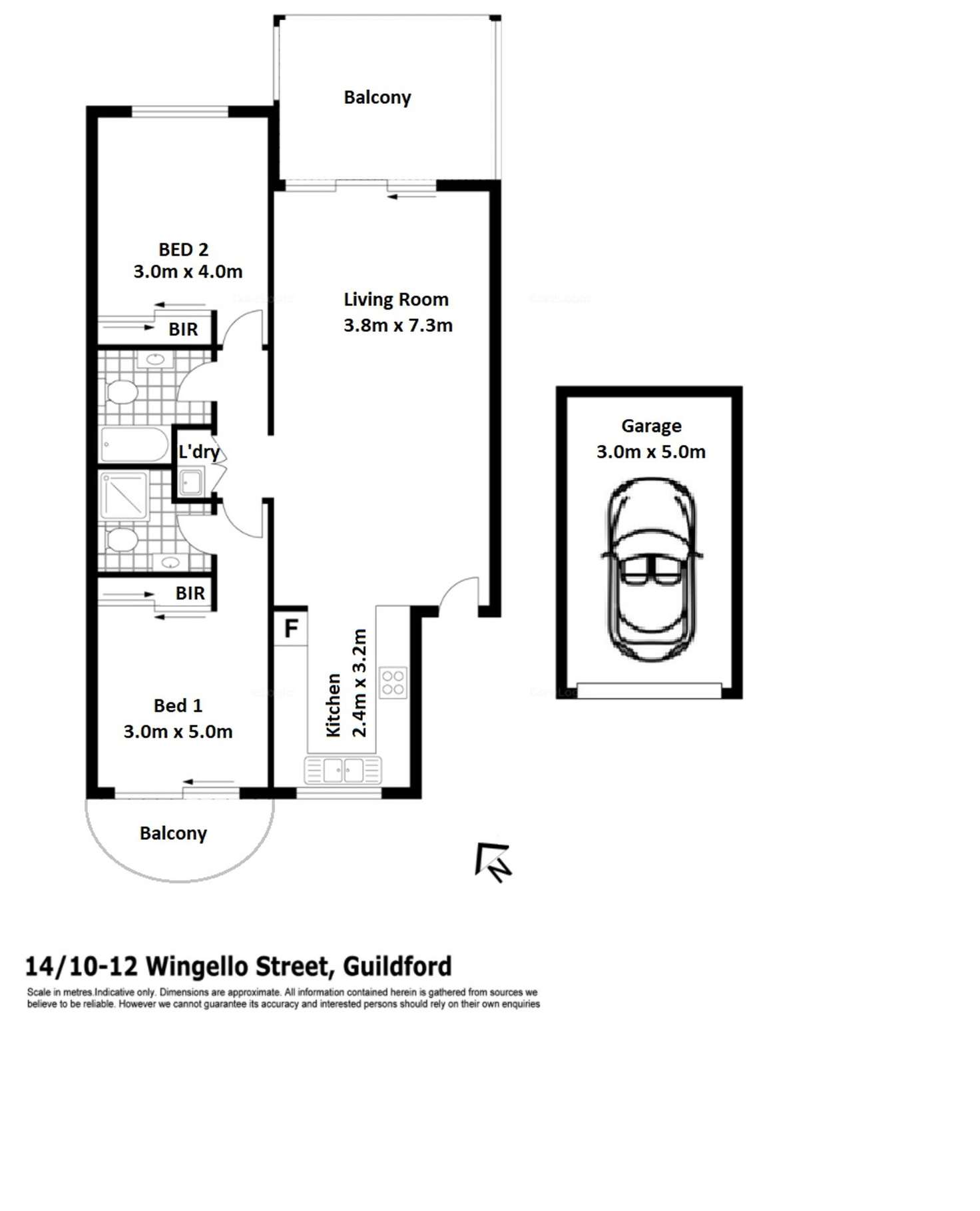Floorplan of Homely unit listing, 14/10-12 Wingello St, Guildford NSW 2161