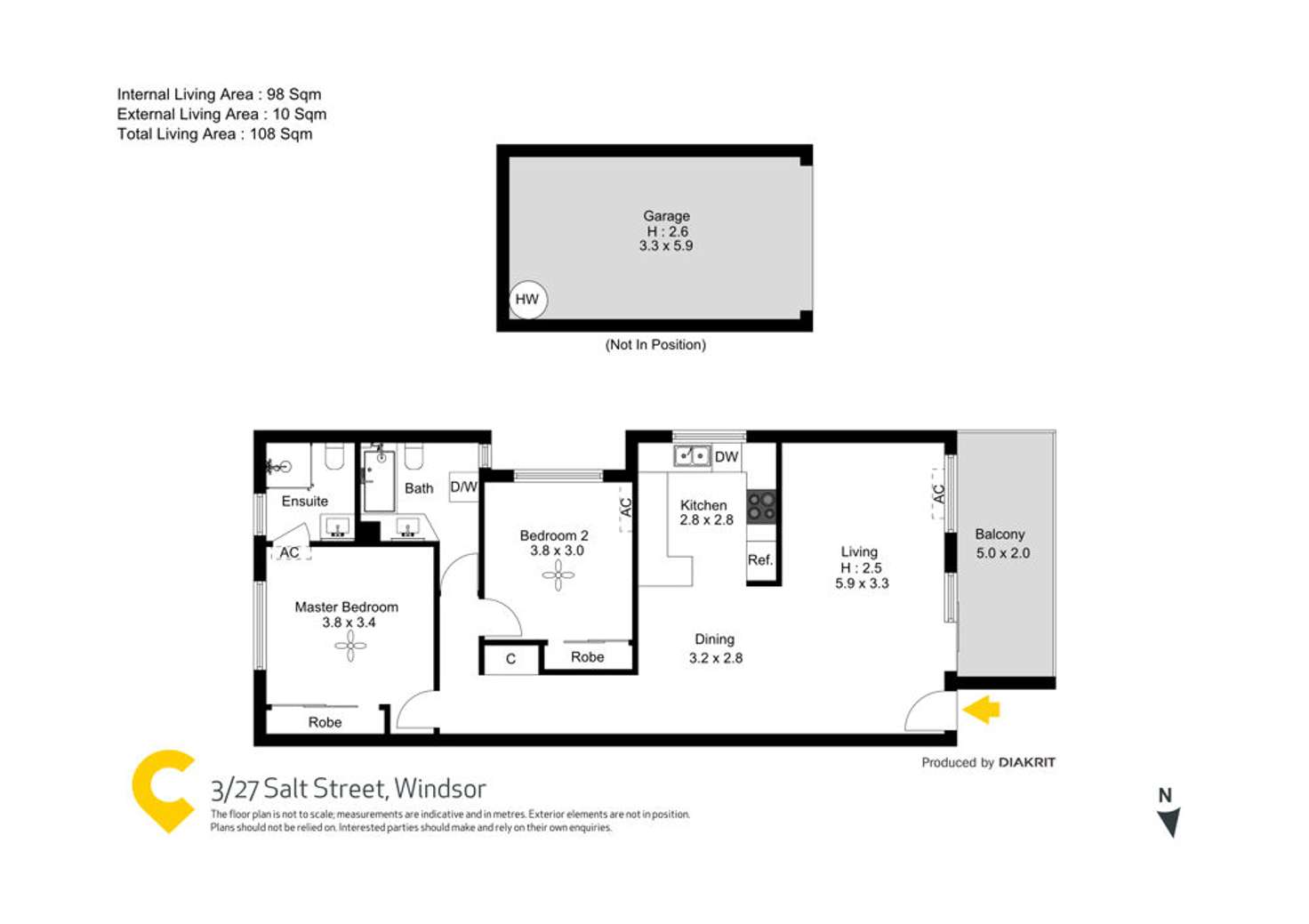 Floorplan of Homely unit listing, 3/27 Salt Street, Windsor QLD 4030
