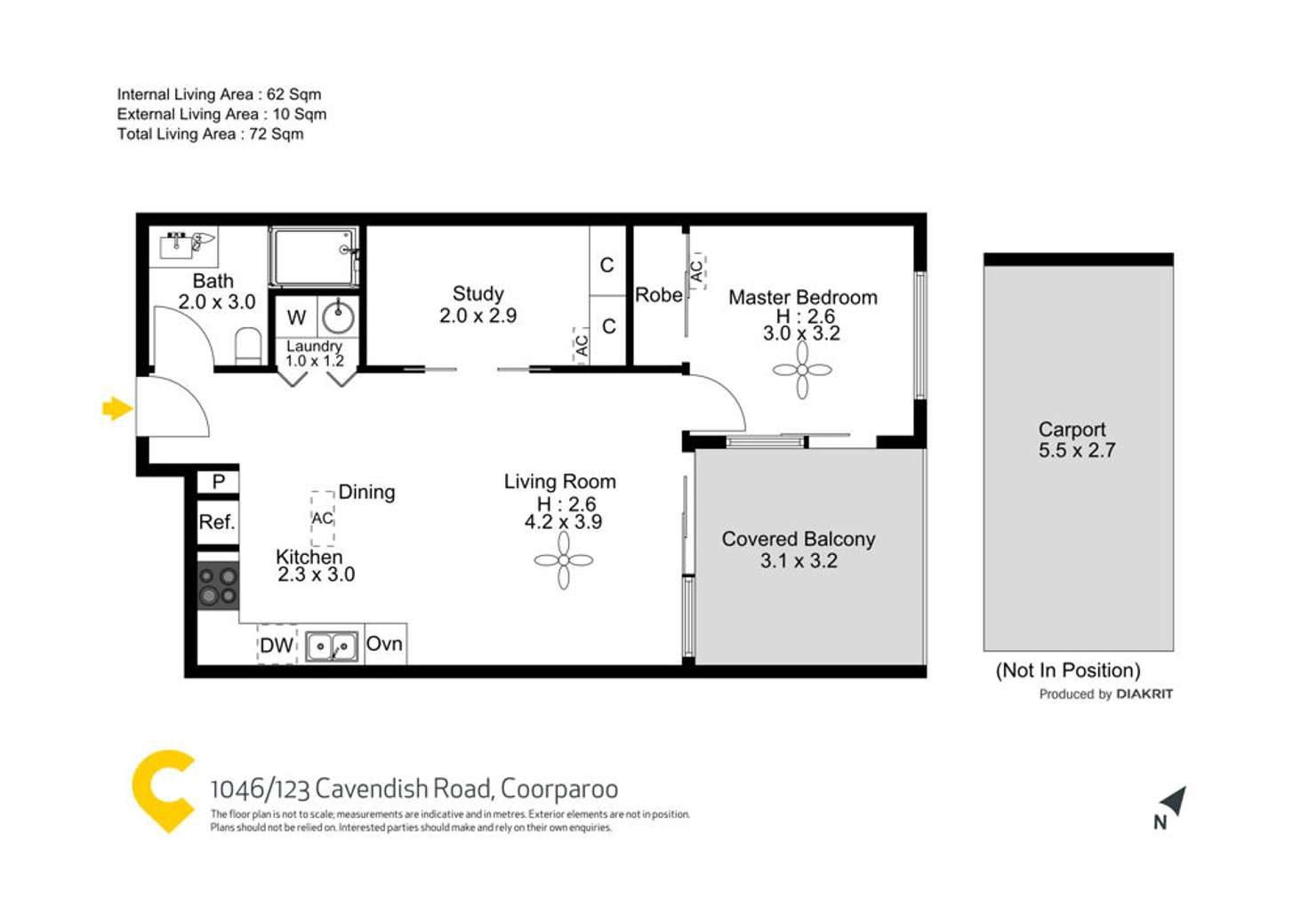Floorplan of Homely unit listing, 1046/123 Cavendish Road, Coorparoo QLD 4151