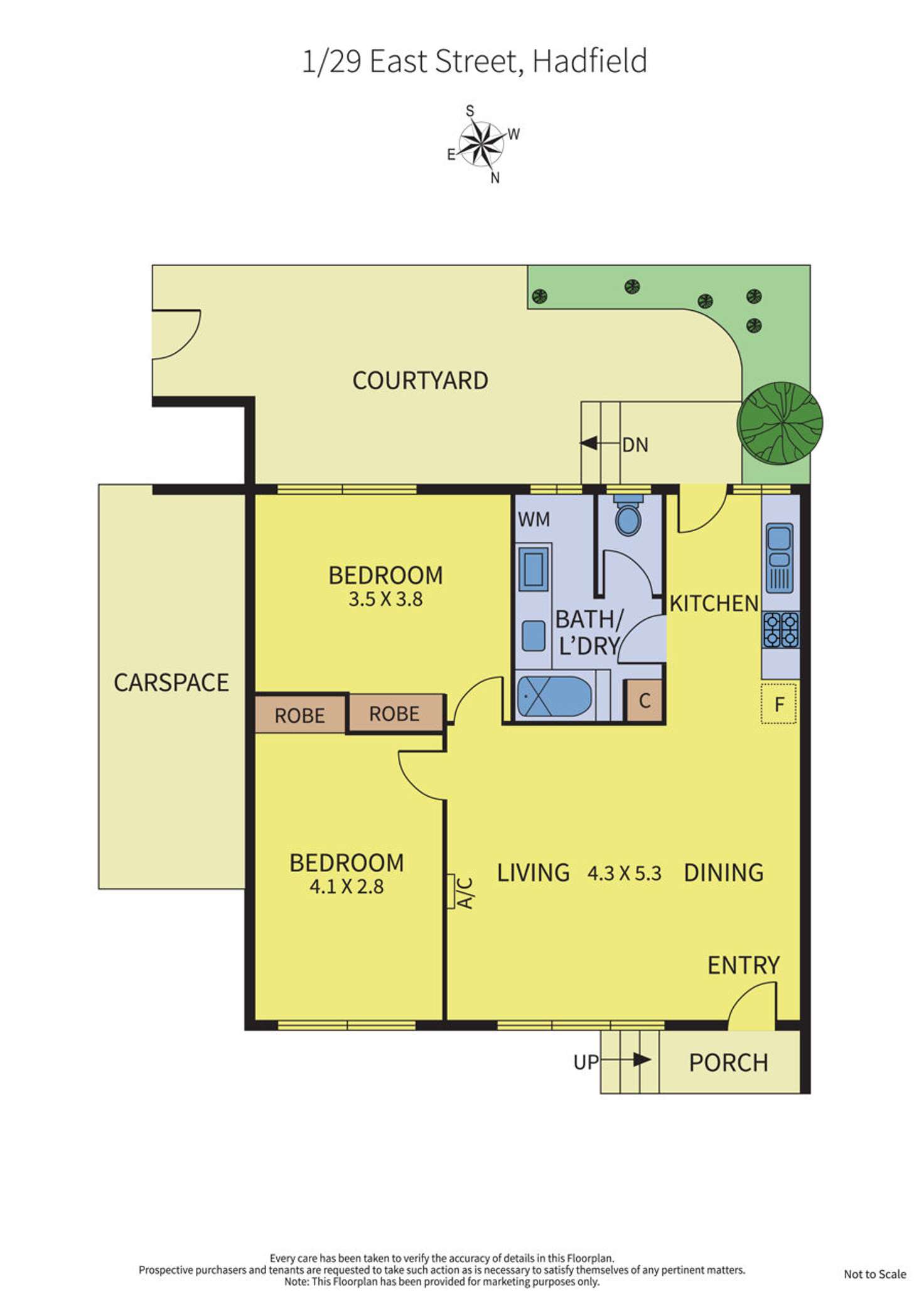 Floorplan of Homely unit listing, 1/29 East Street, Hadfield VIC 3046