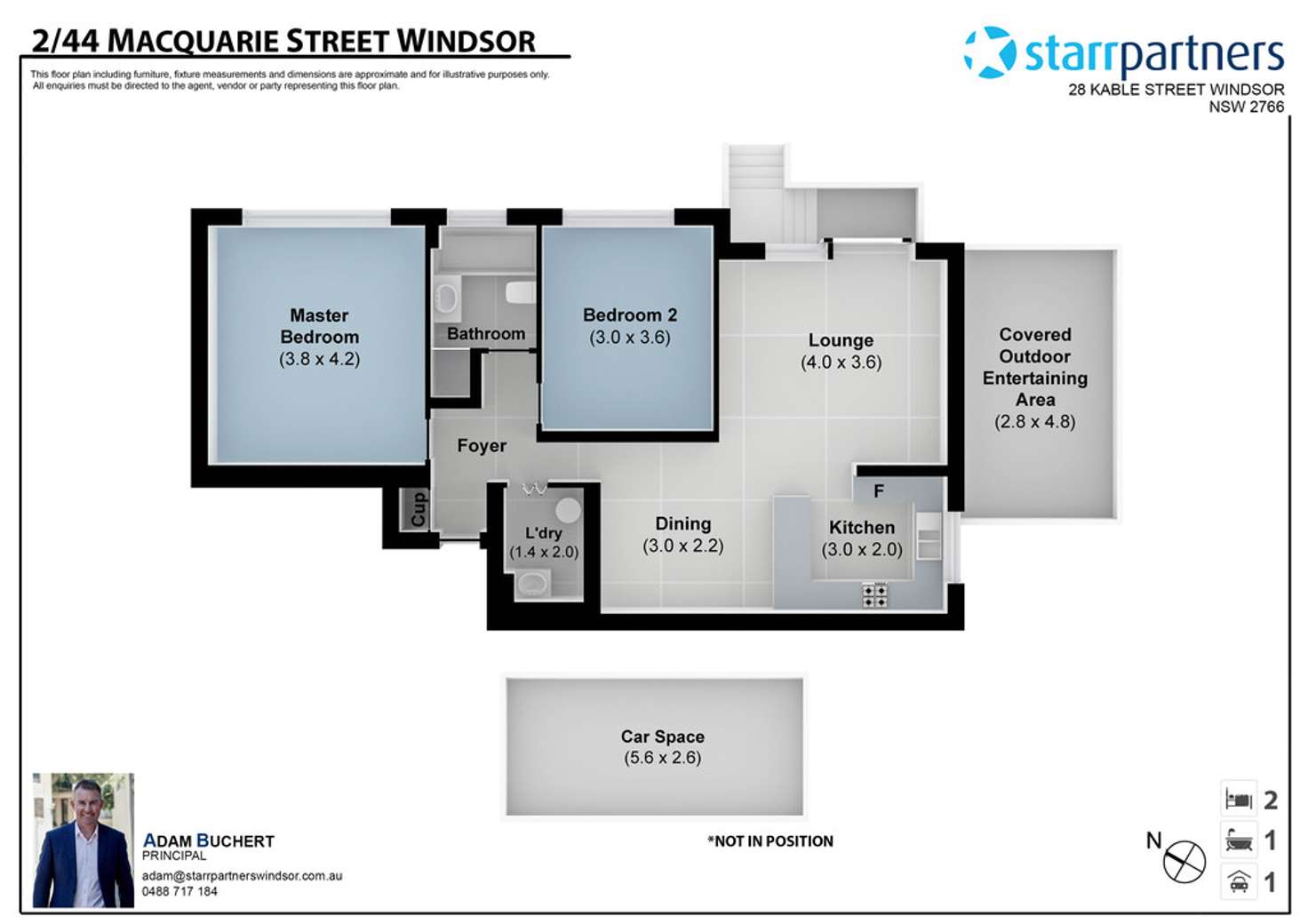 Floorplan of Homely apartment listing, 2/44 Macquarie Street, Windsor NSW 2756