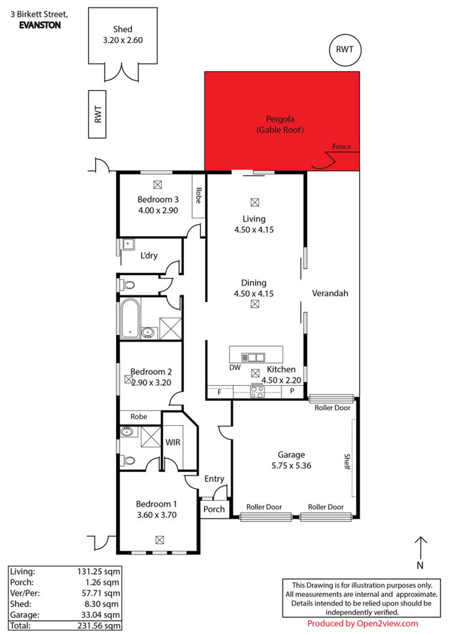 Floorplan of Homely house listing, 3 Birkett Street, Evanston SA 5116