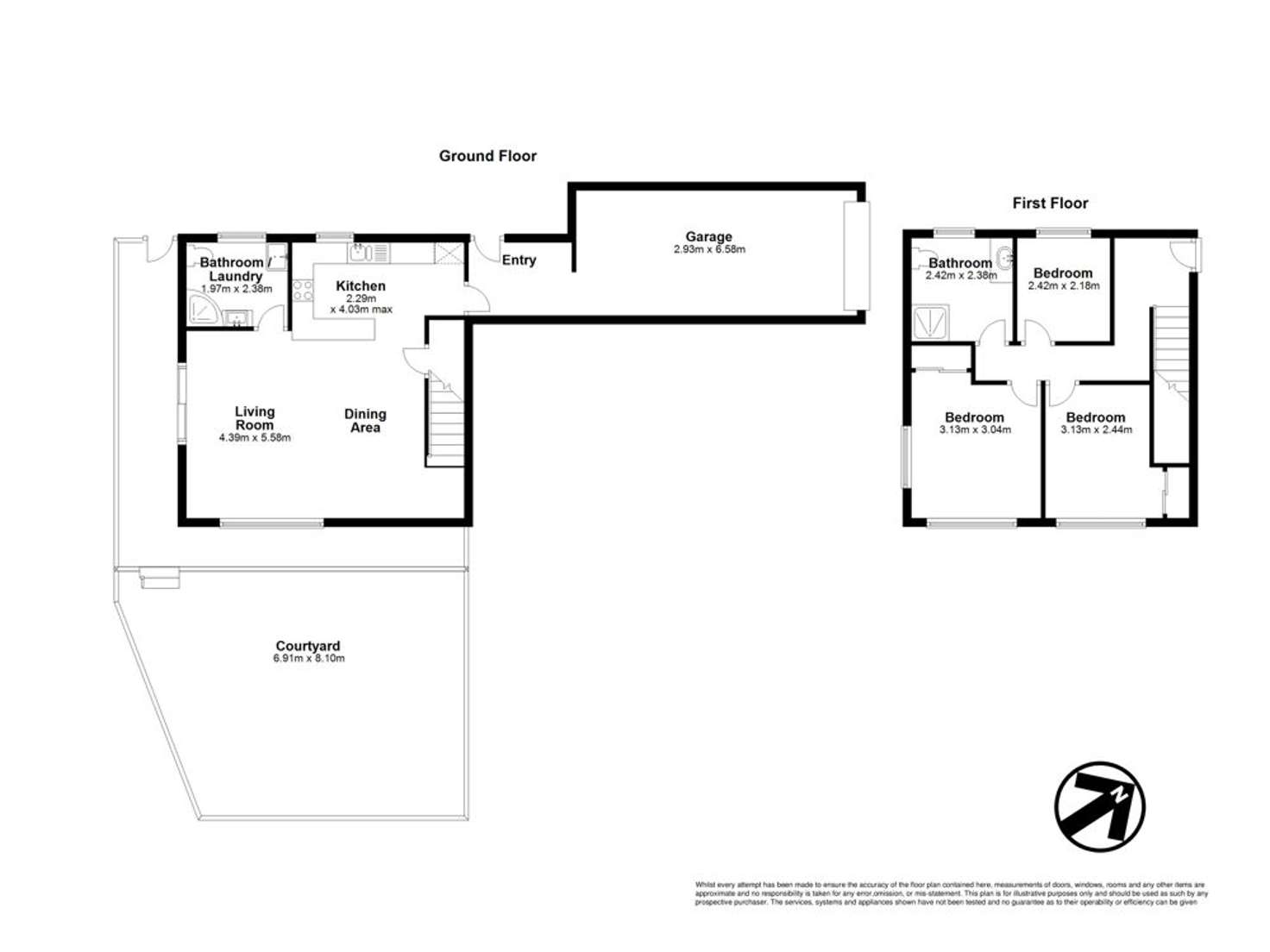 Floorplan of Homely townhouse listing, 1/65 Peach Street, Greenslopes QLD 4120