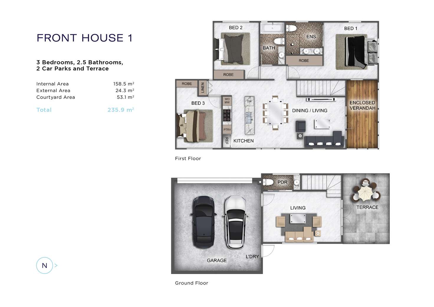 Floorplan of Homely townhouse listing, 1/40 Berrima Street, Wynnum QLD 4178