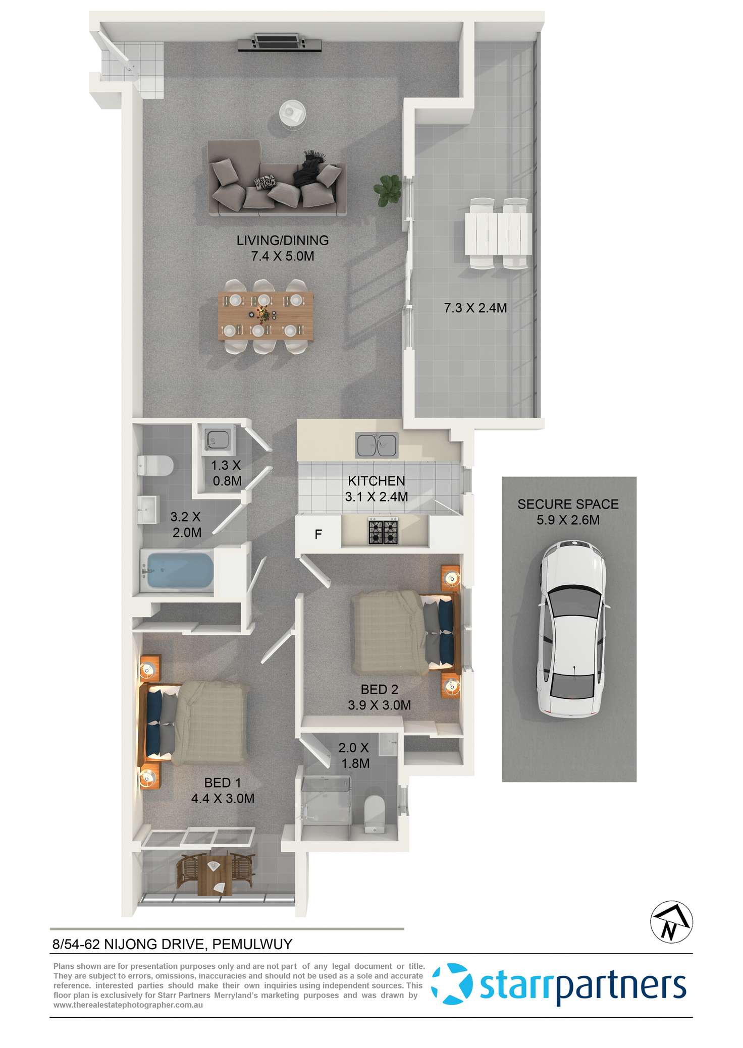 Floorplan of Homely unit listing, 8/54-62 Nijong Drive, Pemulwuy NSW 2145