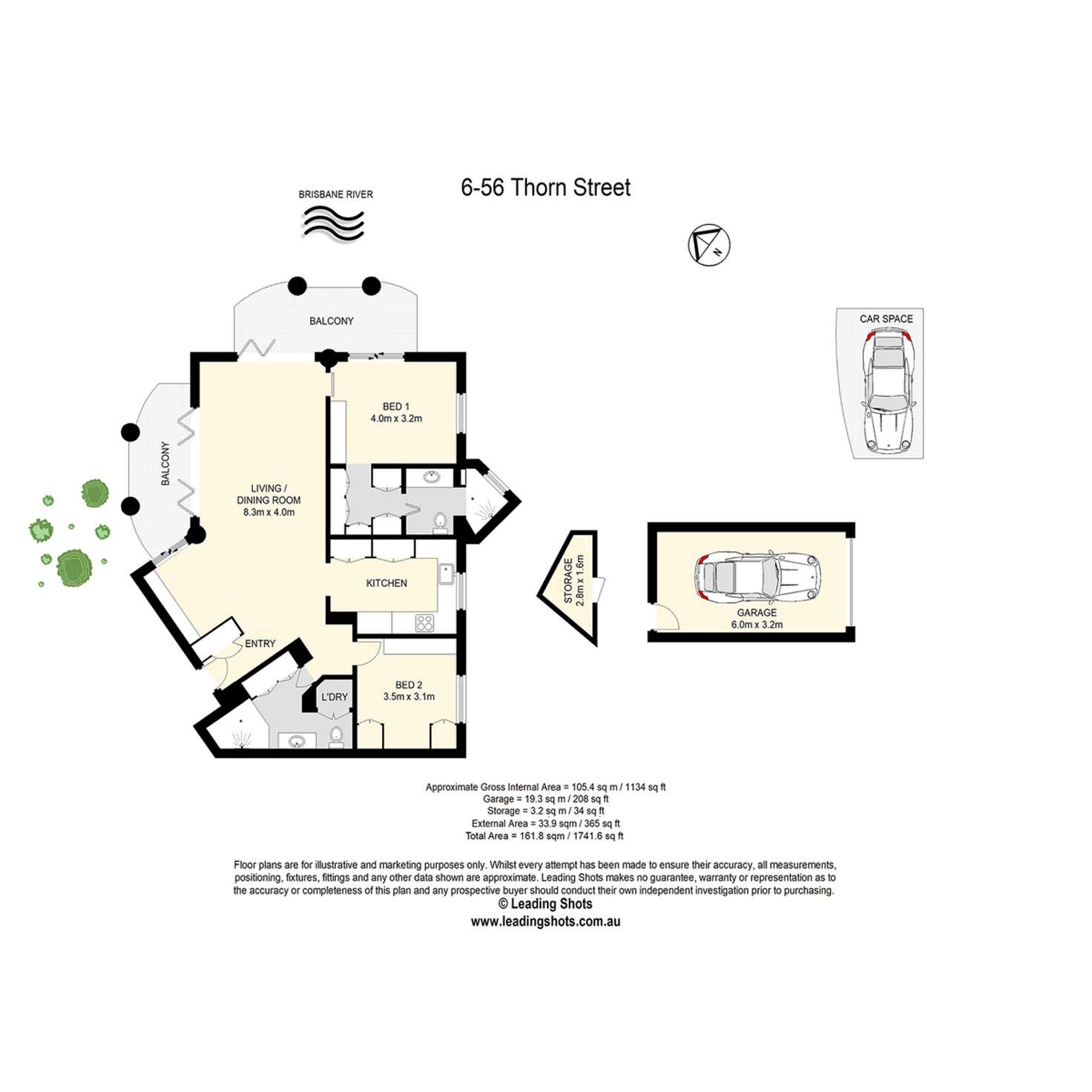 Floorplan of Homely apartment listing, 6/56 Thorn Street, Kangaroo Point QLD 4169