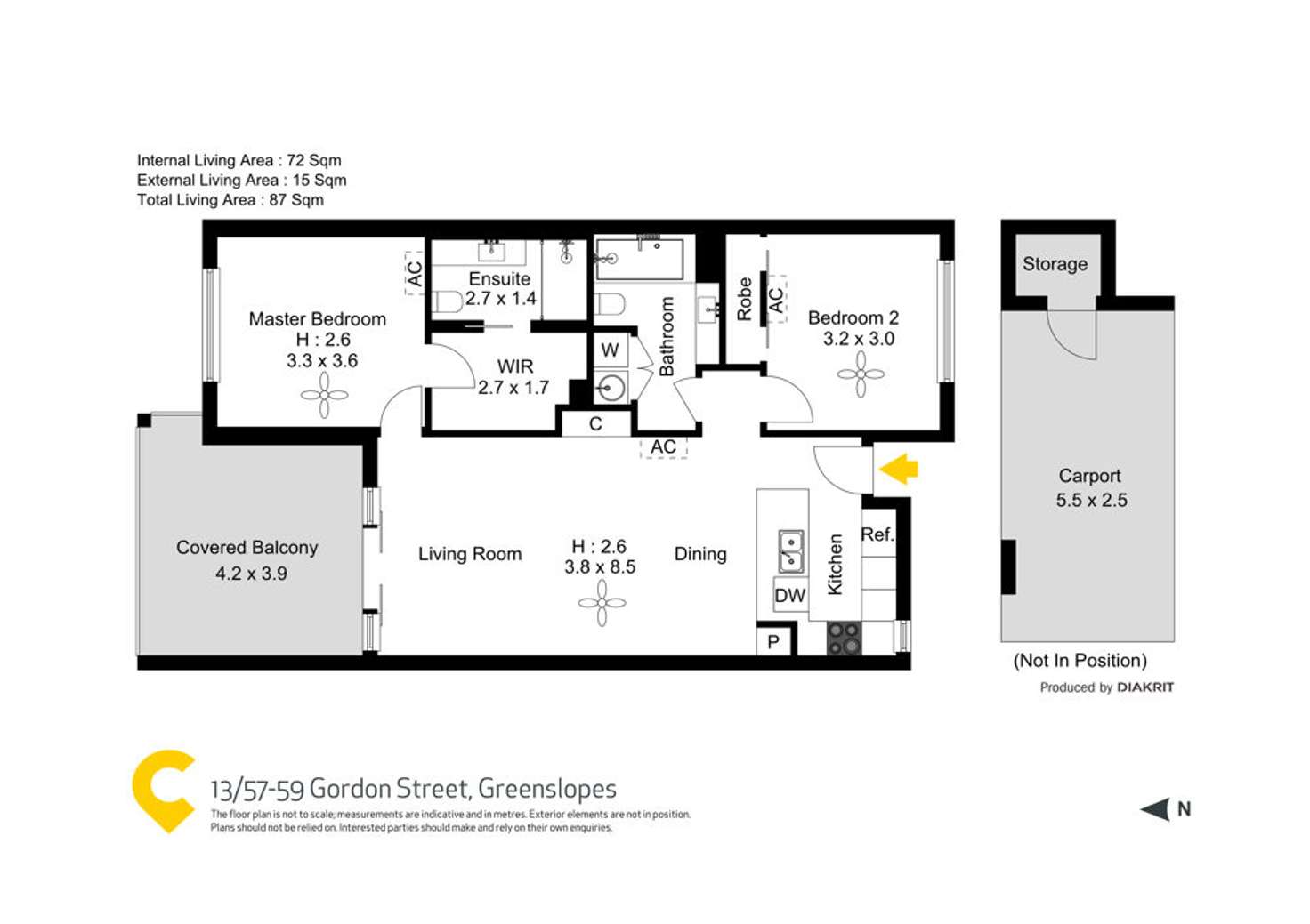 Floorplan of Homely unit listing, 13/57-59 Gordon Street, Greenslopes QLD 4120