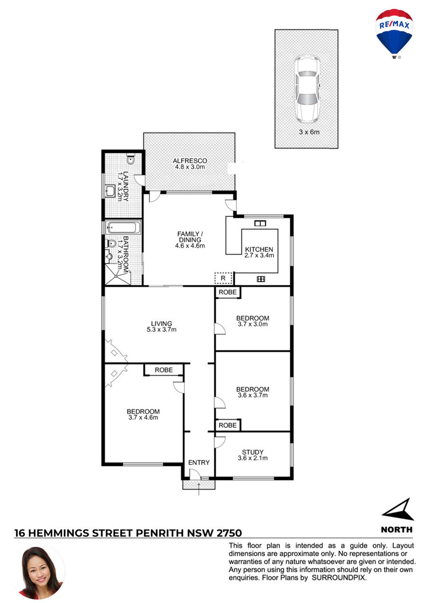 Floorplan of Homely house listing, 16 HEMMINGS STREET, Penrith NSW 2750