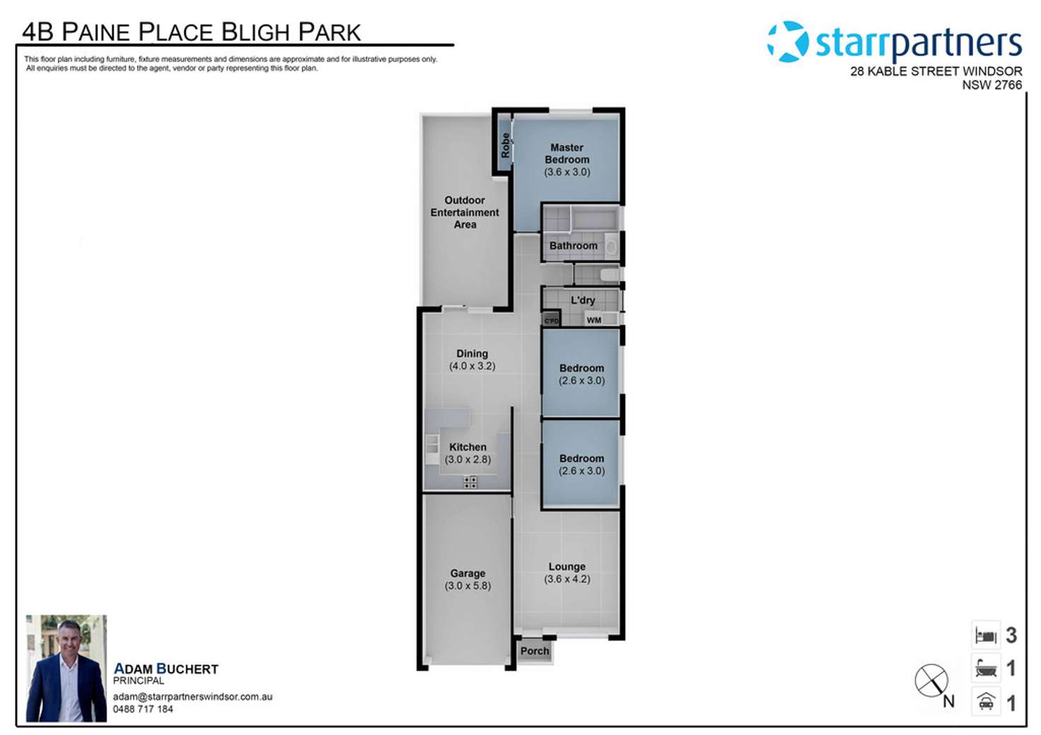 Floorplan of Homely semiDetached listing, 4B Paine Place, Bligh Park NSW 2756
