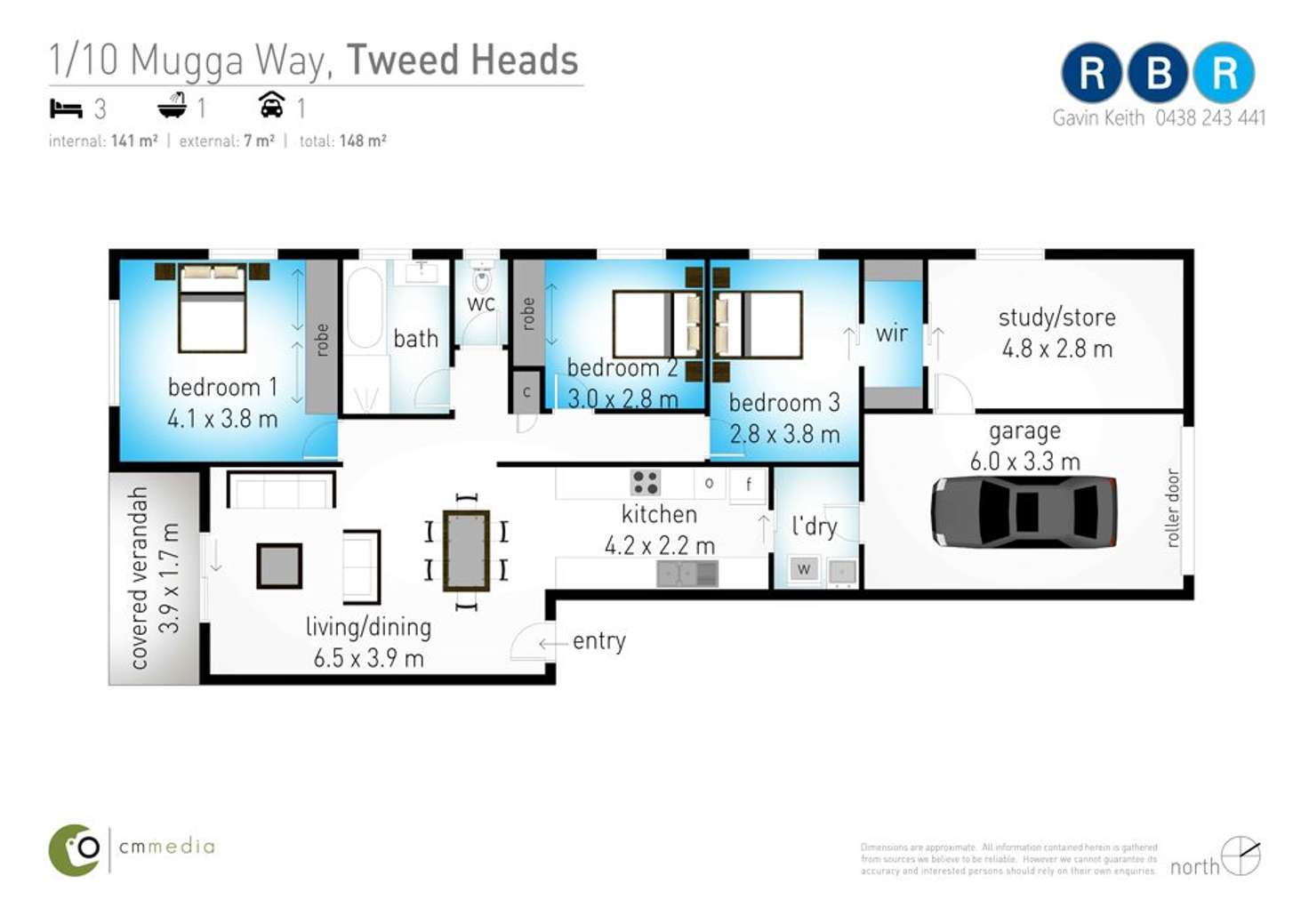 Floorplan of Homely unit listing, 1/10 Mugga Way, Tweed Heads NSW 2485