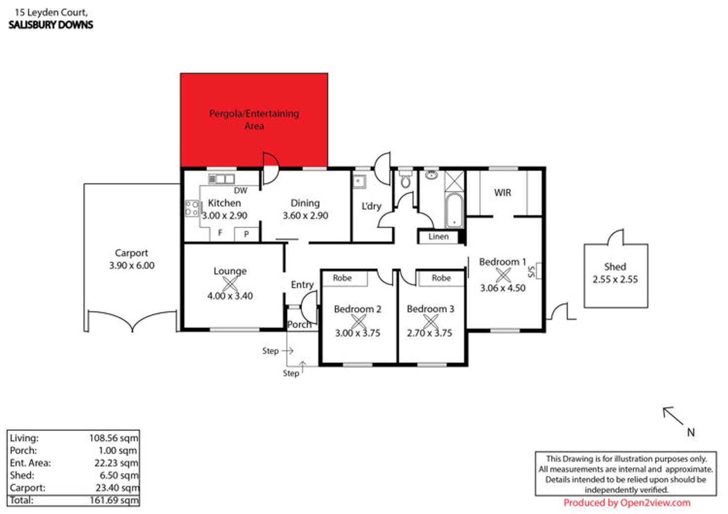 Floorplan of Homely house listing, 15 Leyden Court, Salisbury Downs SA 5108