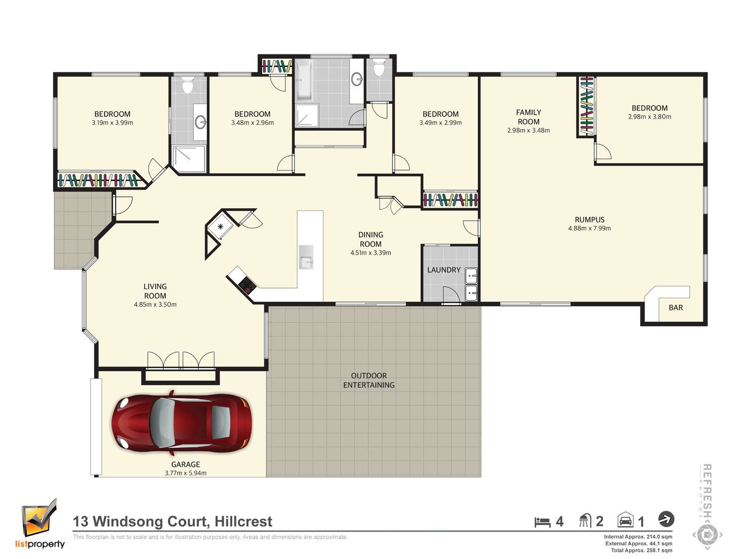 Floorplan of Homely house listing, 13 Windsong Ct, Hillcrest QLD 4118