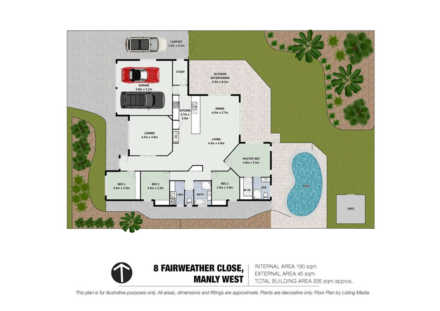 Floorplan of Homely house listing, 8 Fairweather Close, Manly West QLD 4179