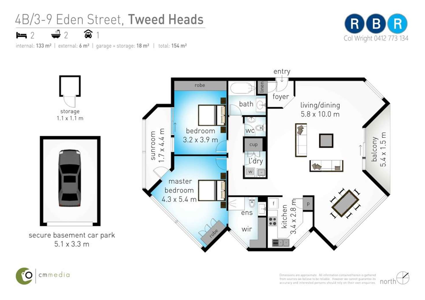 Floorplan of Homely unit listing, 4B/3-9 Eden Street, Tweed Heads NSW 2485