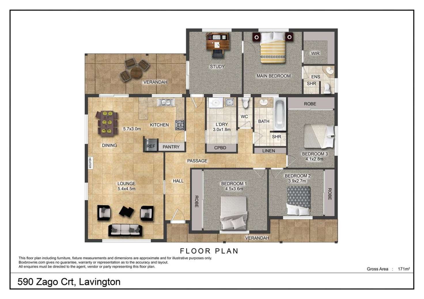 Floorplan of Homely house listing, 590 Zago Crt, Lavington NSW 2641