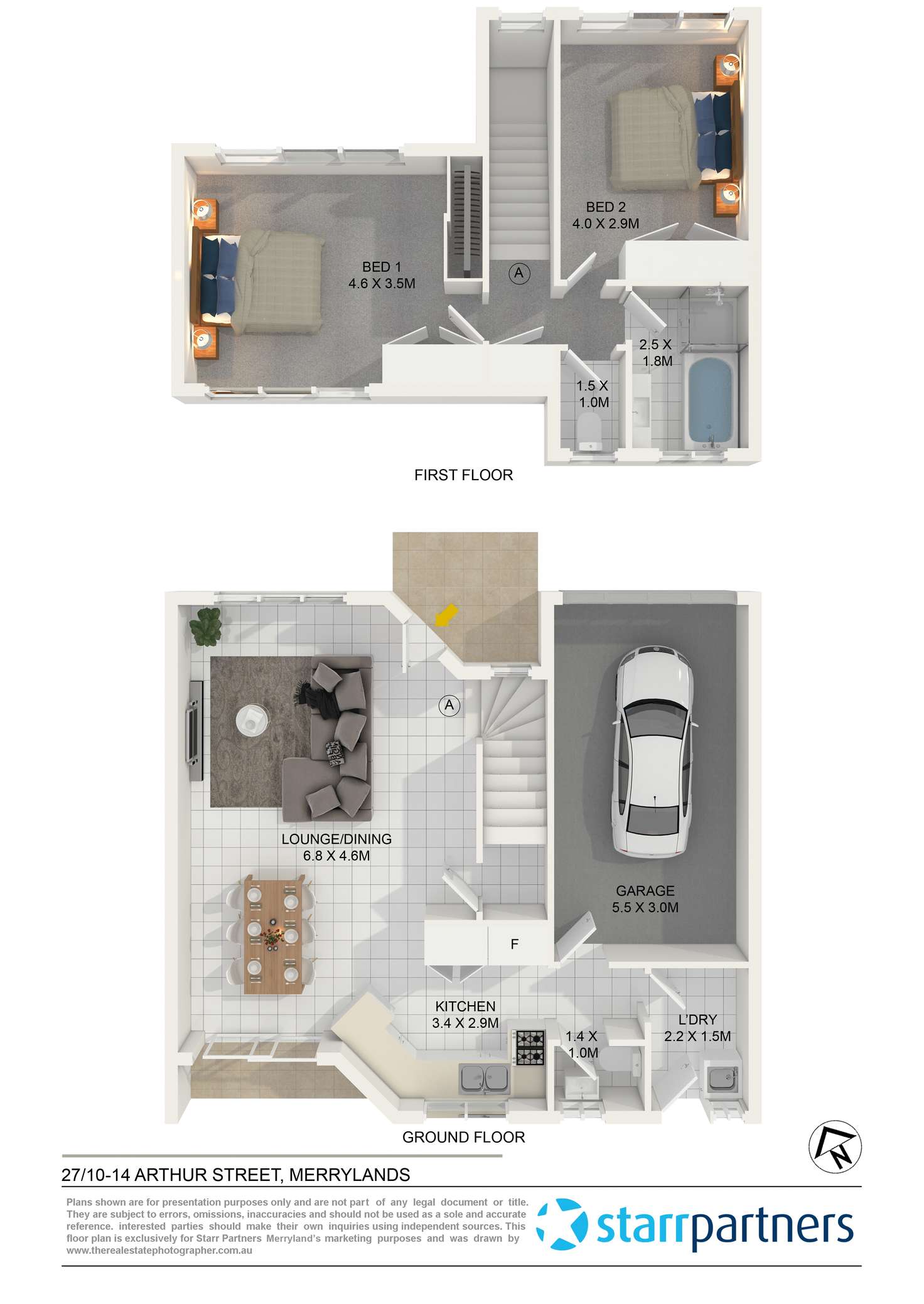 Floorplan of Homely townhouse listing, 27/10-14 Arthur Street, Merrylands NSW 2160