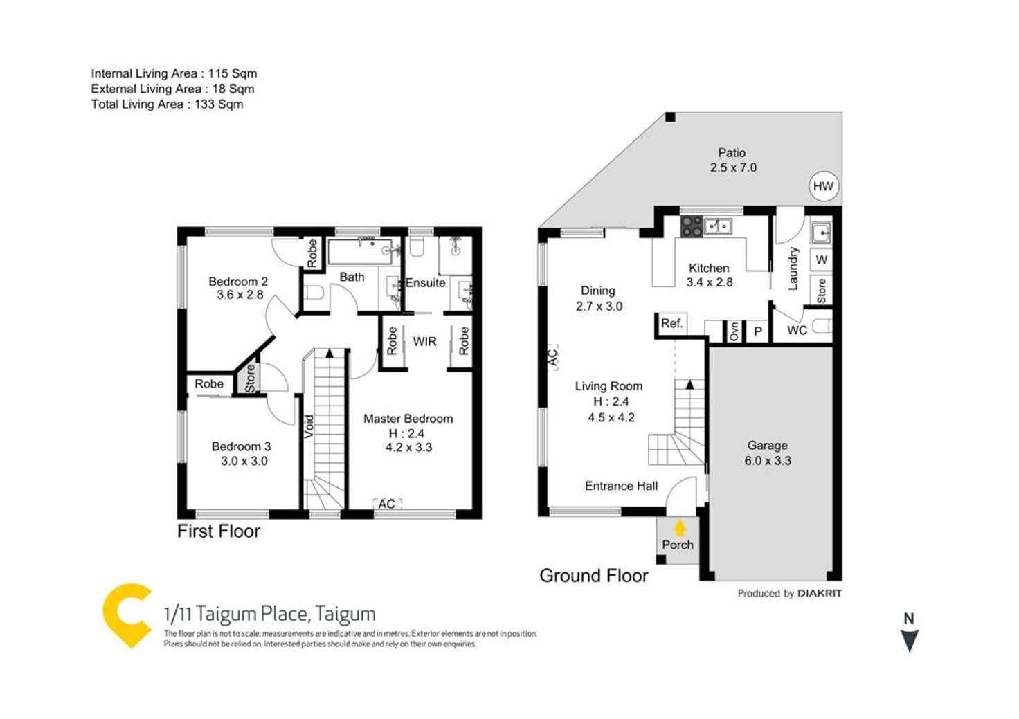 Floorplan of Homely townhouse listing, 1/11 Taigum Place, Taigum QLD 4018