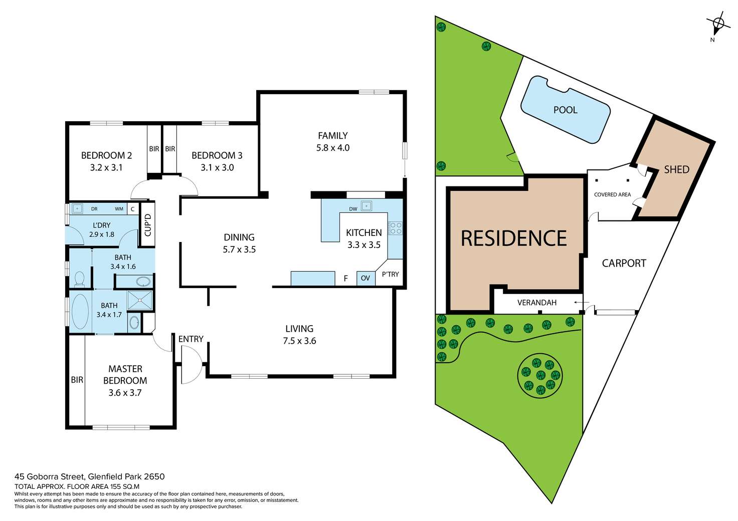 Floorplan of Homely house listing, 45 Goborra Street, Glenfield Park NSW 2650