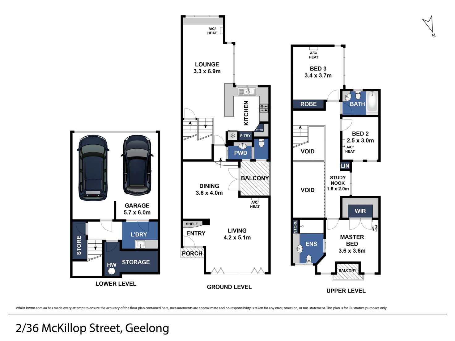 Floorplan of Homely townhouse listing, 2/36 McKillop Street, Geelong VIC 3220