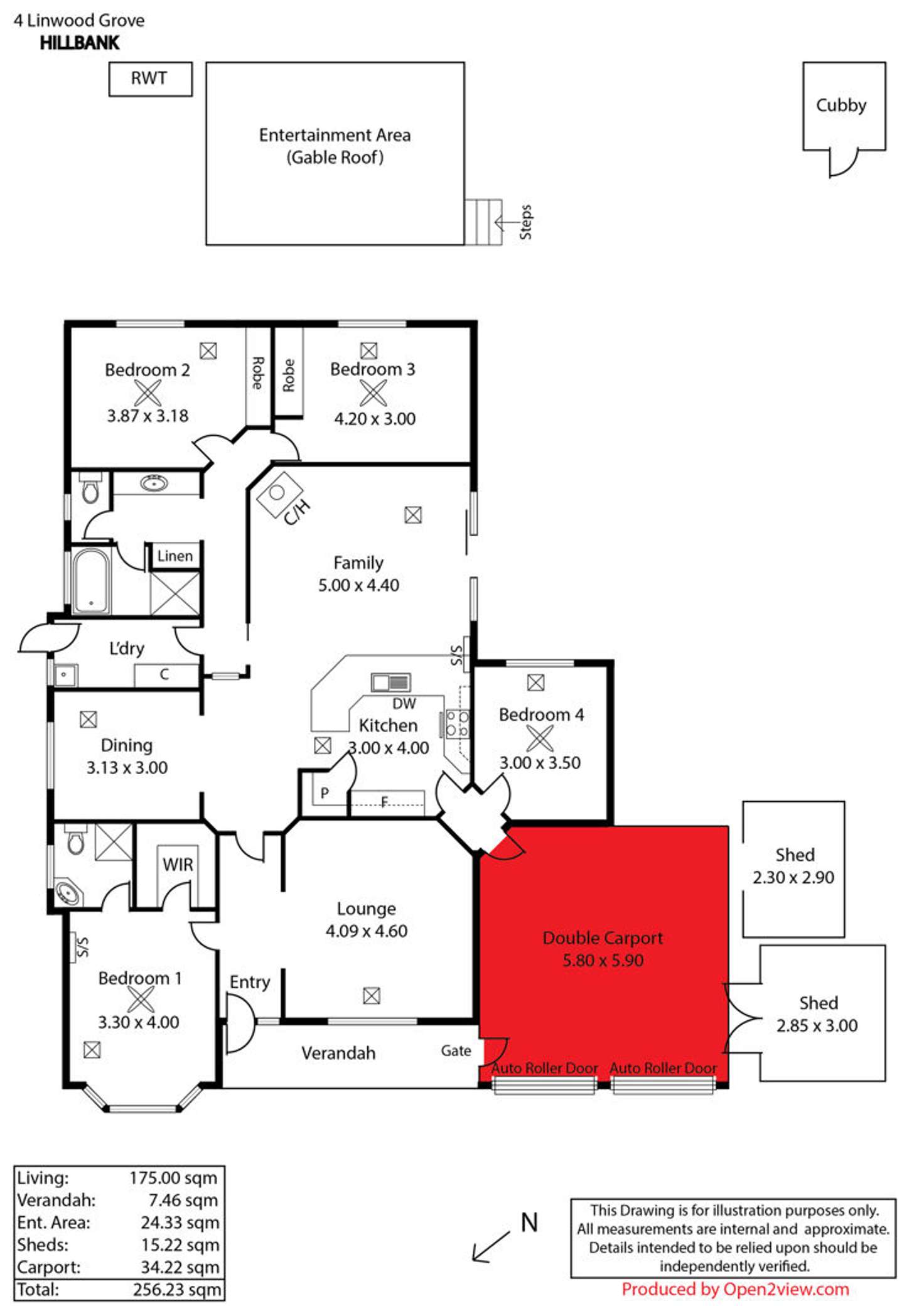 Floorplan of Homely house listing, 4 Linwood Grove, Hillbank SA 5112