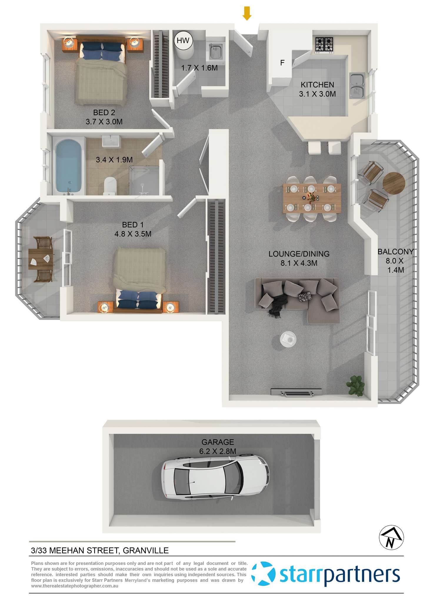 Floorplan of Homely unit listing, 3/33 Meehan Street, Granville NSW 2142