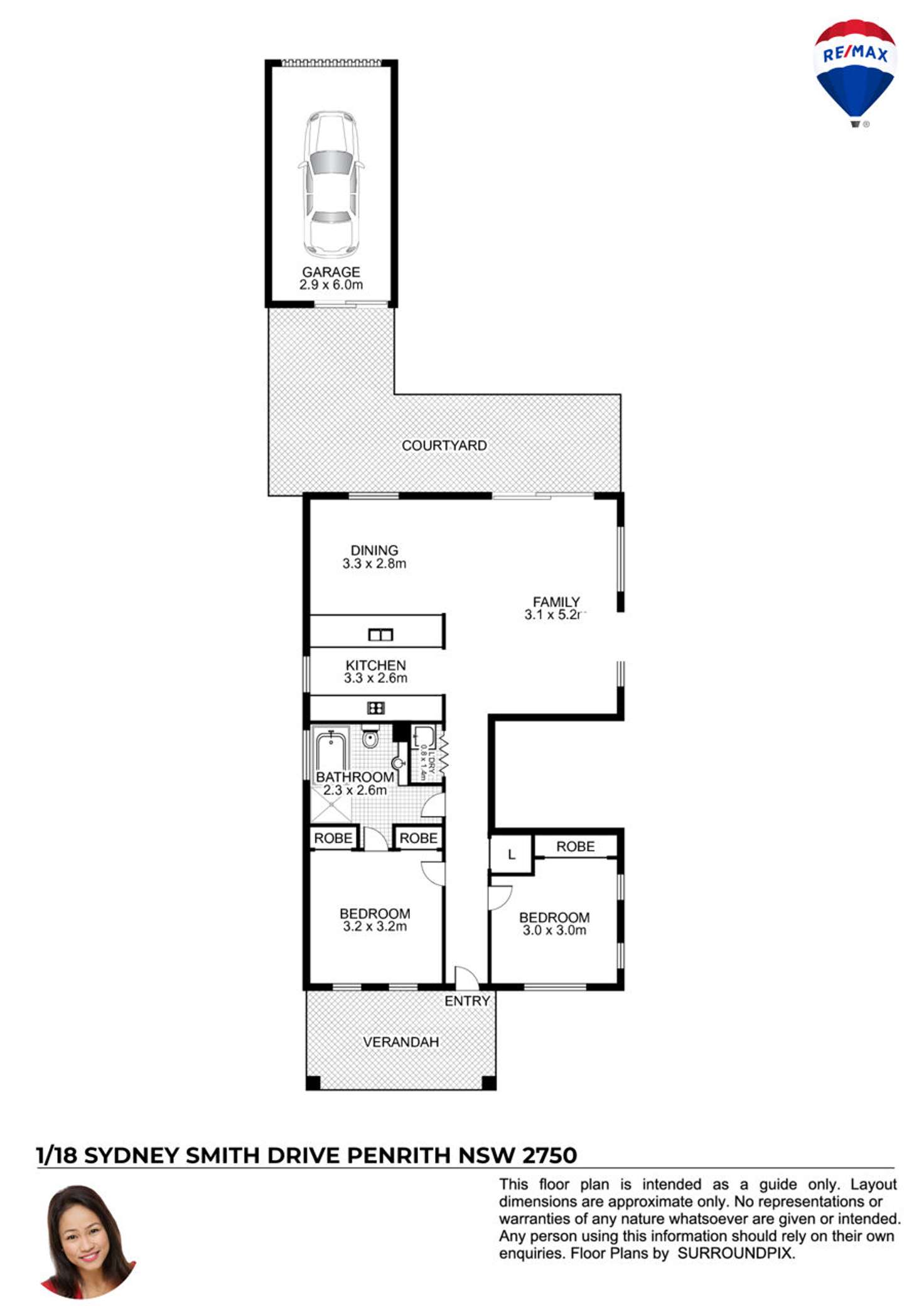 Floorplan of Homely apartment listing, 1/18 SYDNEY SMITH DRIVE, Penrith NSW 2750