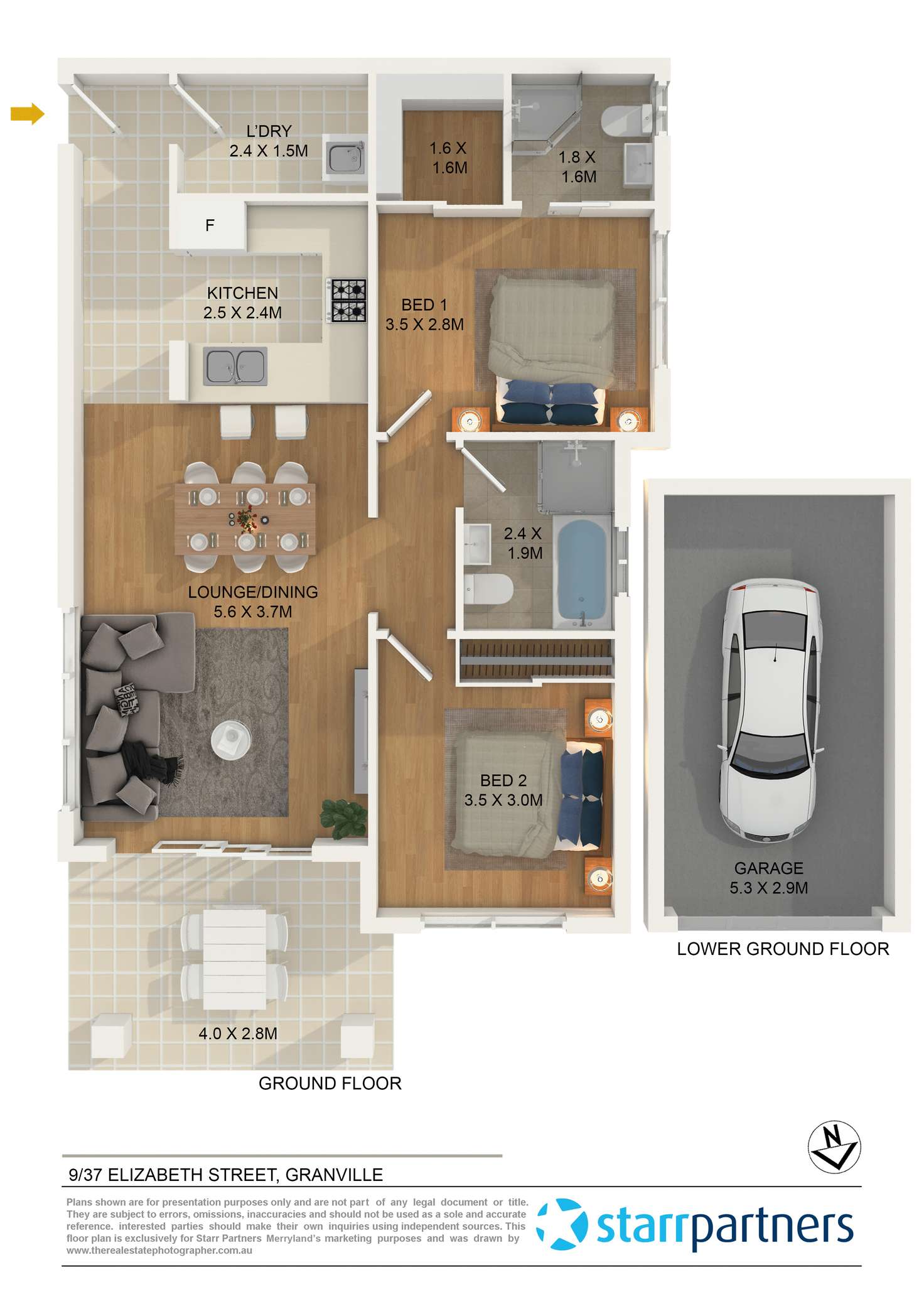 Floorplan of Homely unit listing, 9/37 Elizabeth Street, Granville NSW 2142