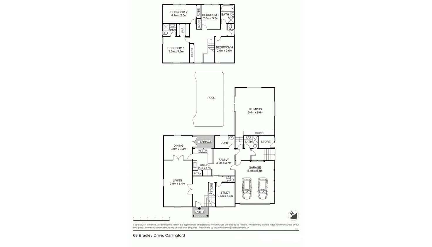 Floorplan of Homely house listing, 68 Bradley Drive, Carlingford NSW 2118