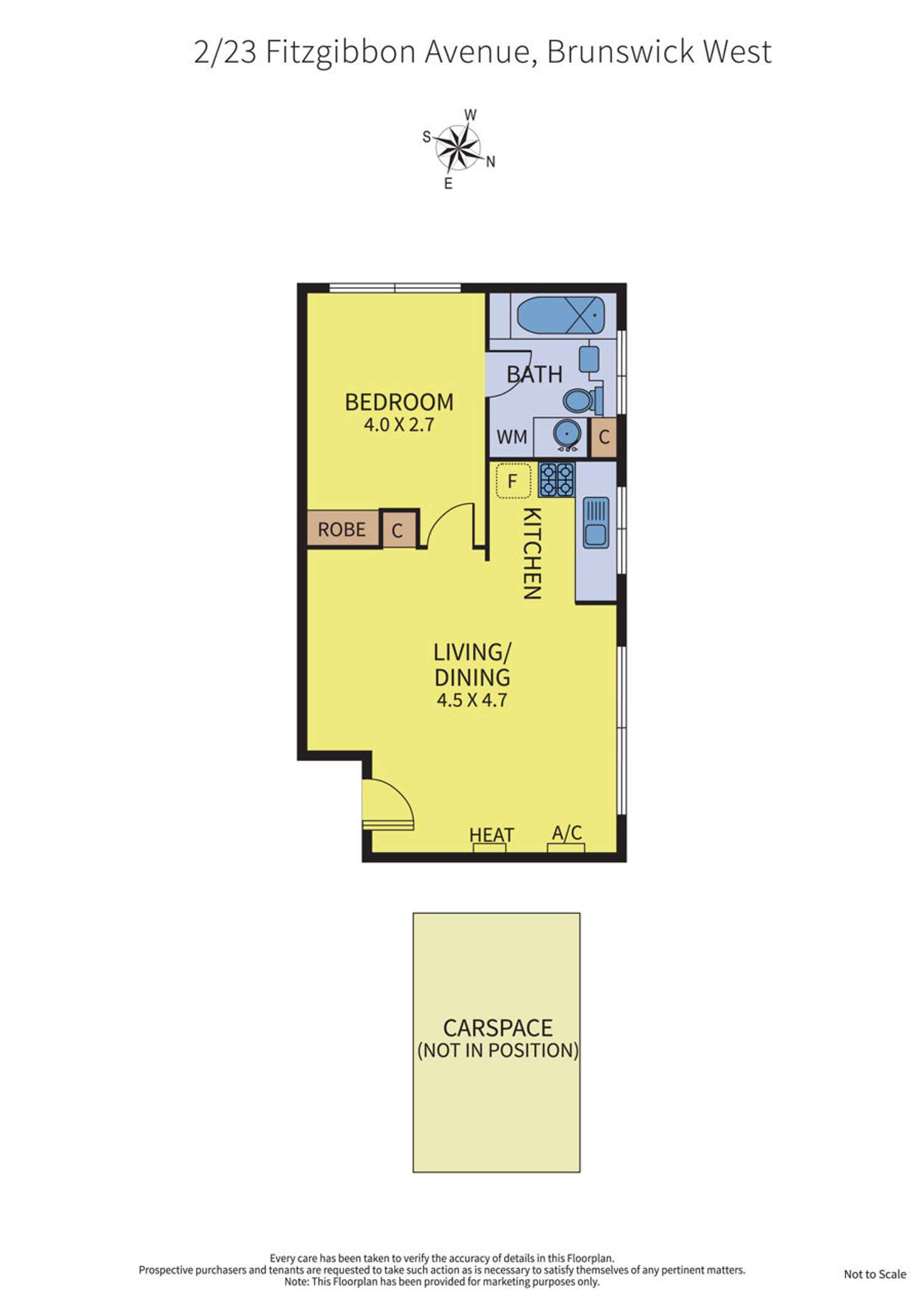 Floorplan of Homely unit listing, 2/23 Fitzgibbon Avenue, Brunswick West VIC 3055