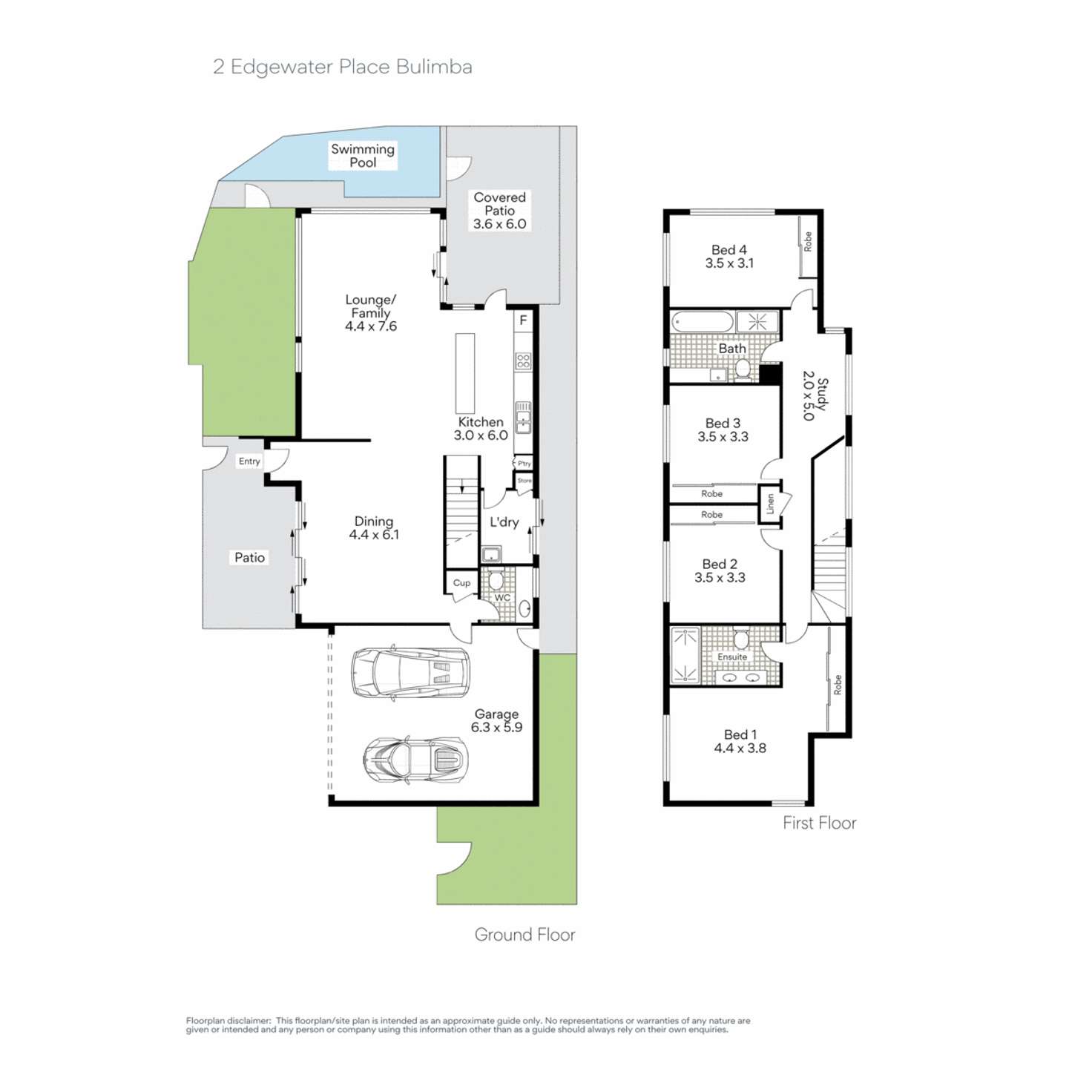 Floorplan of Homely house listing, 2 Edgewater Place, Bulimba QLD 4171