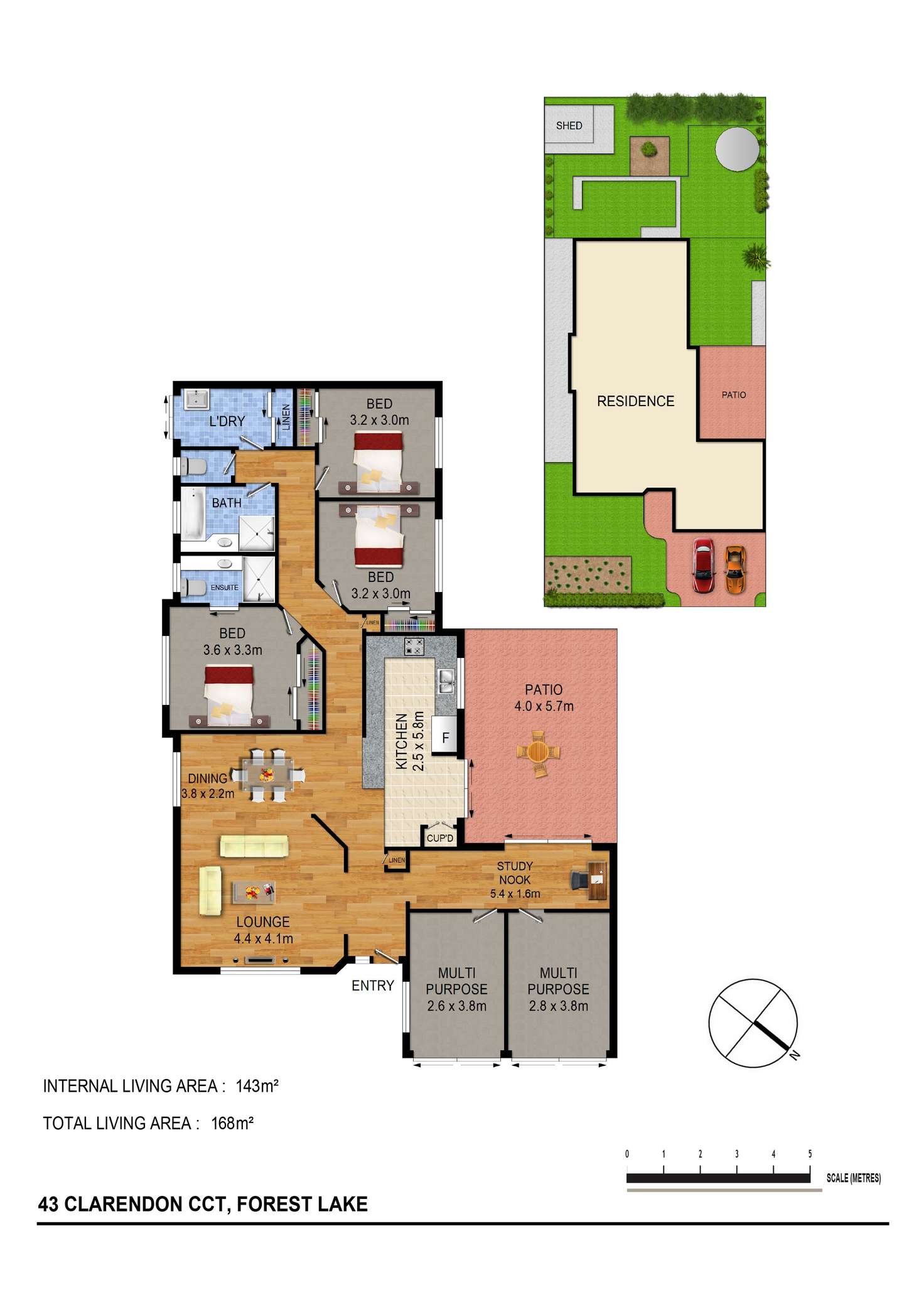 Floorplan of Homely house listing, 43 Clarendon Cct, Forest Lake QLD 4078
