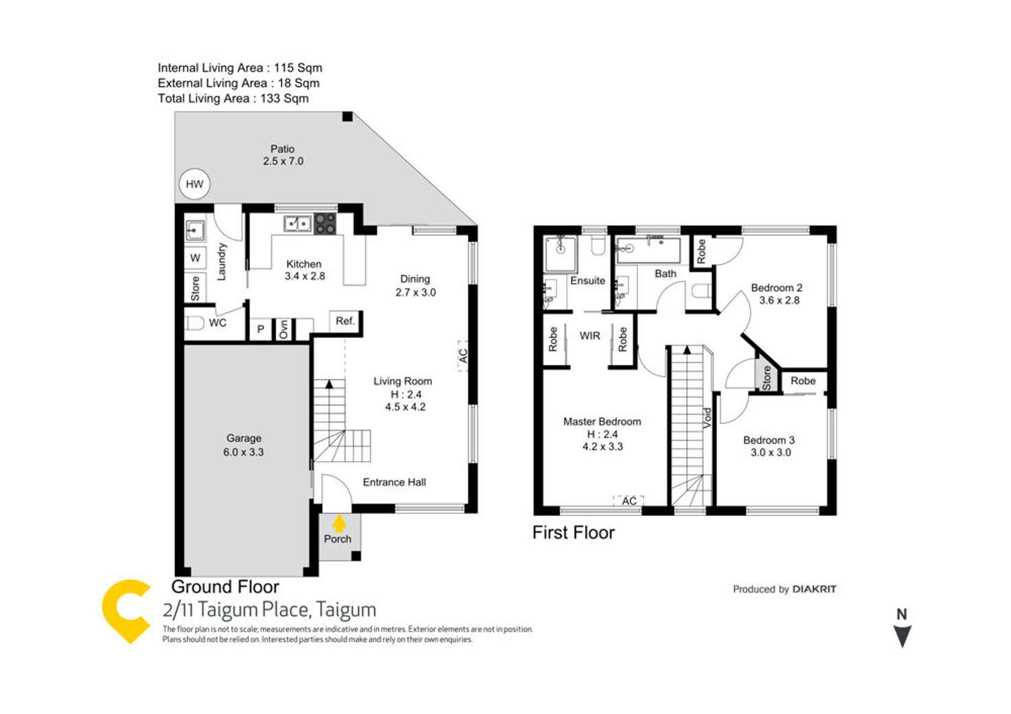 Floorplan of Homely townhouse listing, 2/11 Taigum Place, Taigum QLD 4018