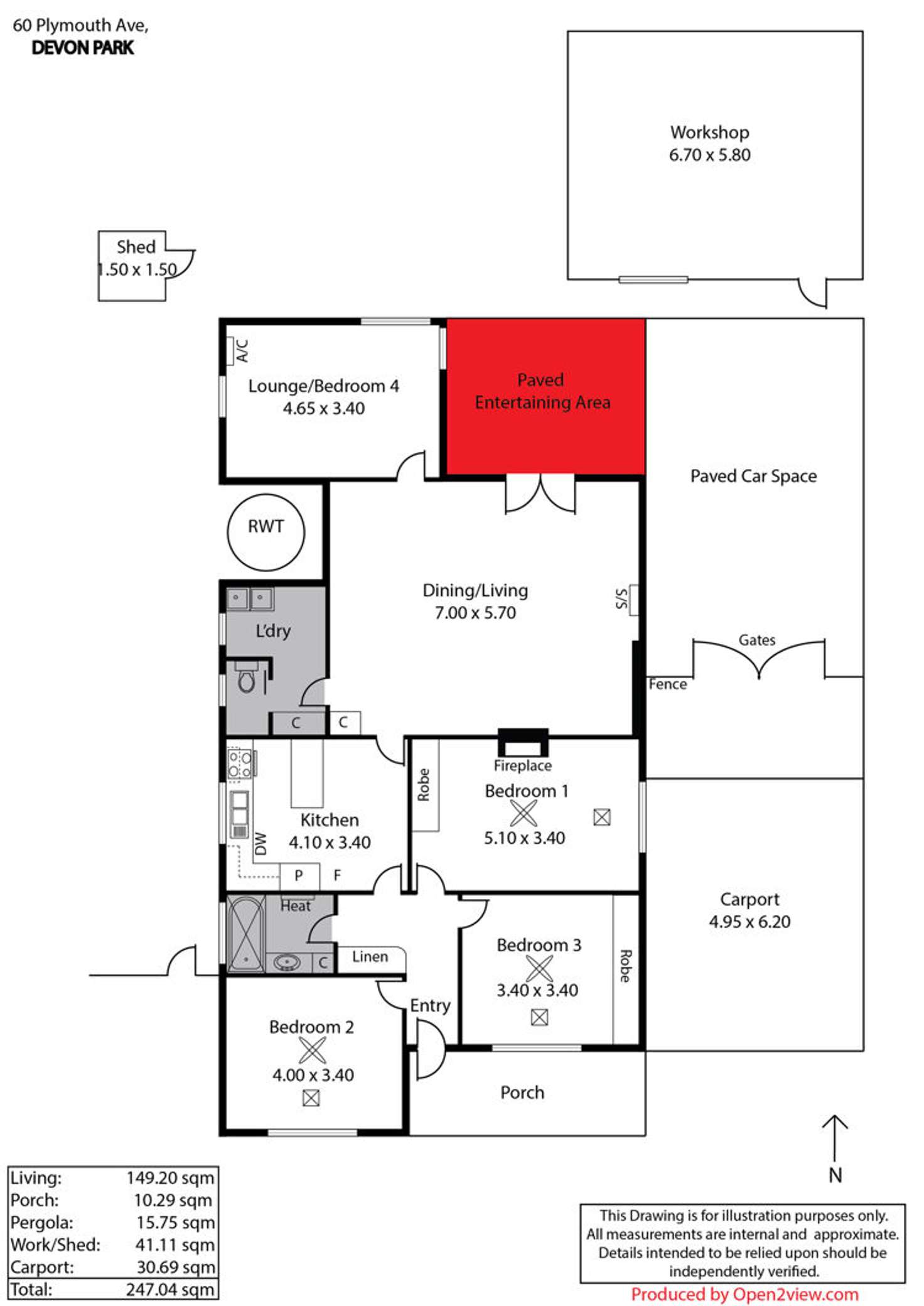 Floorplan of Homely house listing, 60 Plymouth Avenue, Devon Park SA 5008