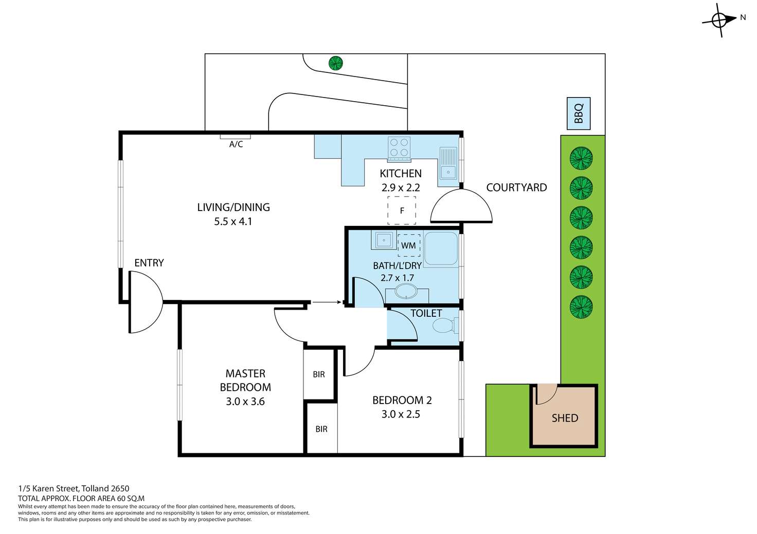 Floorplan of Homely unit listing, 1/5 Karen Street, Tolland NSW 2650