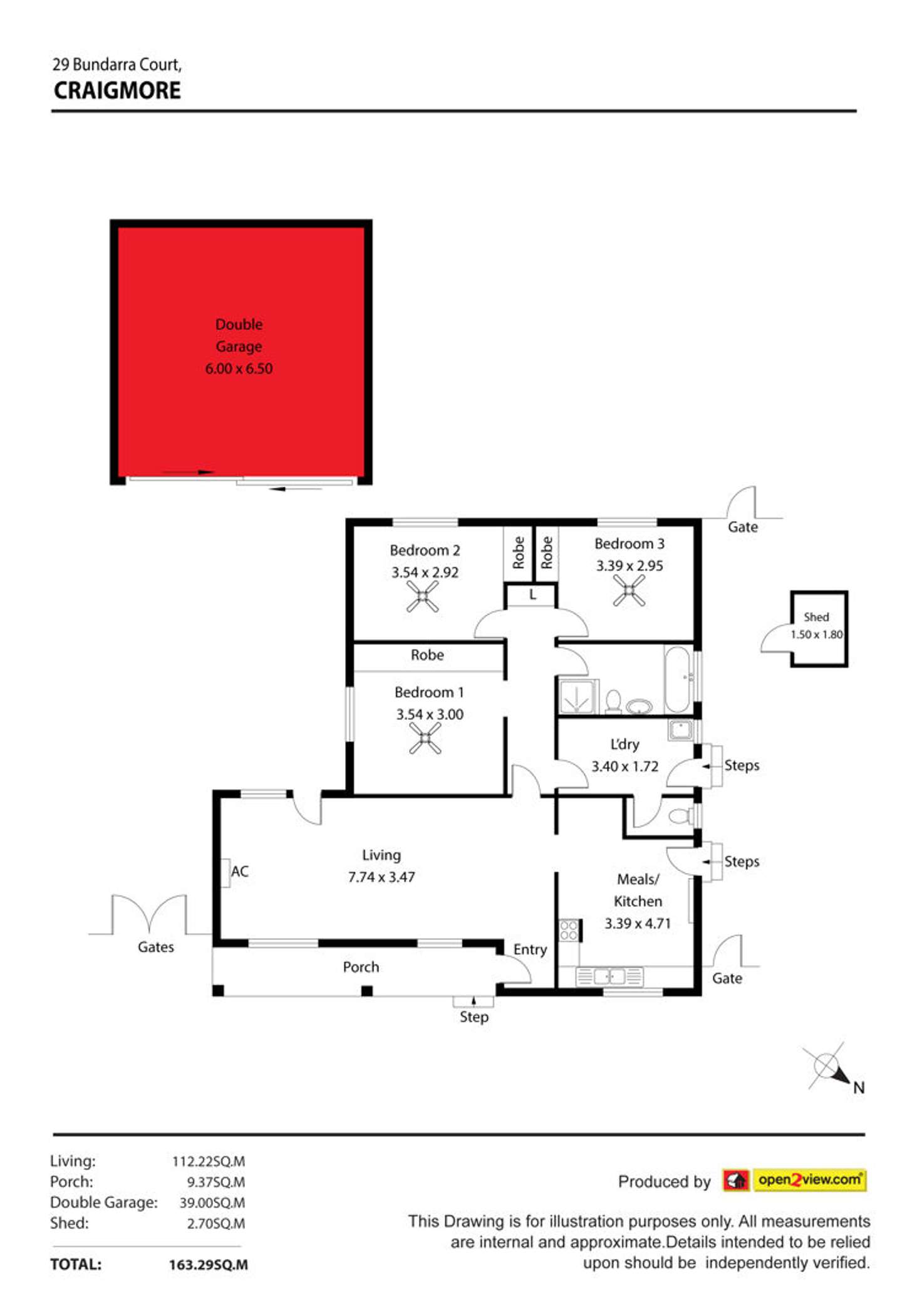 Floorplan of Homely house listing, 29 Bundarra Court, Craigmore SA 5114
