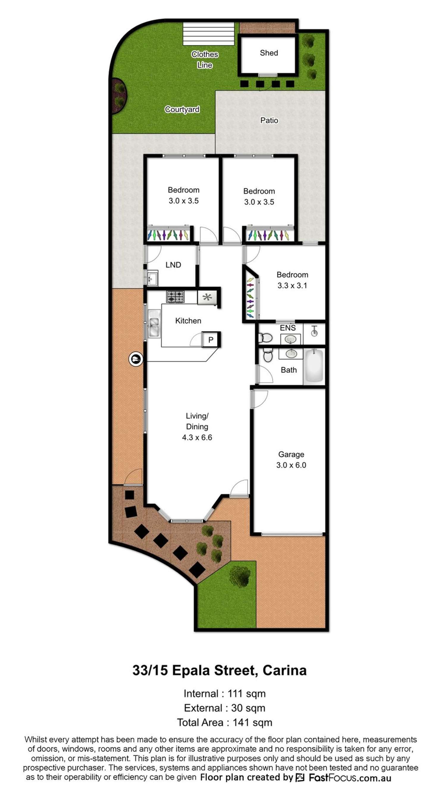 Floorplan of Homely villa listing, 33/15 Epala Street, Carina QLD 4152