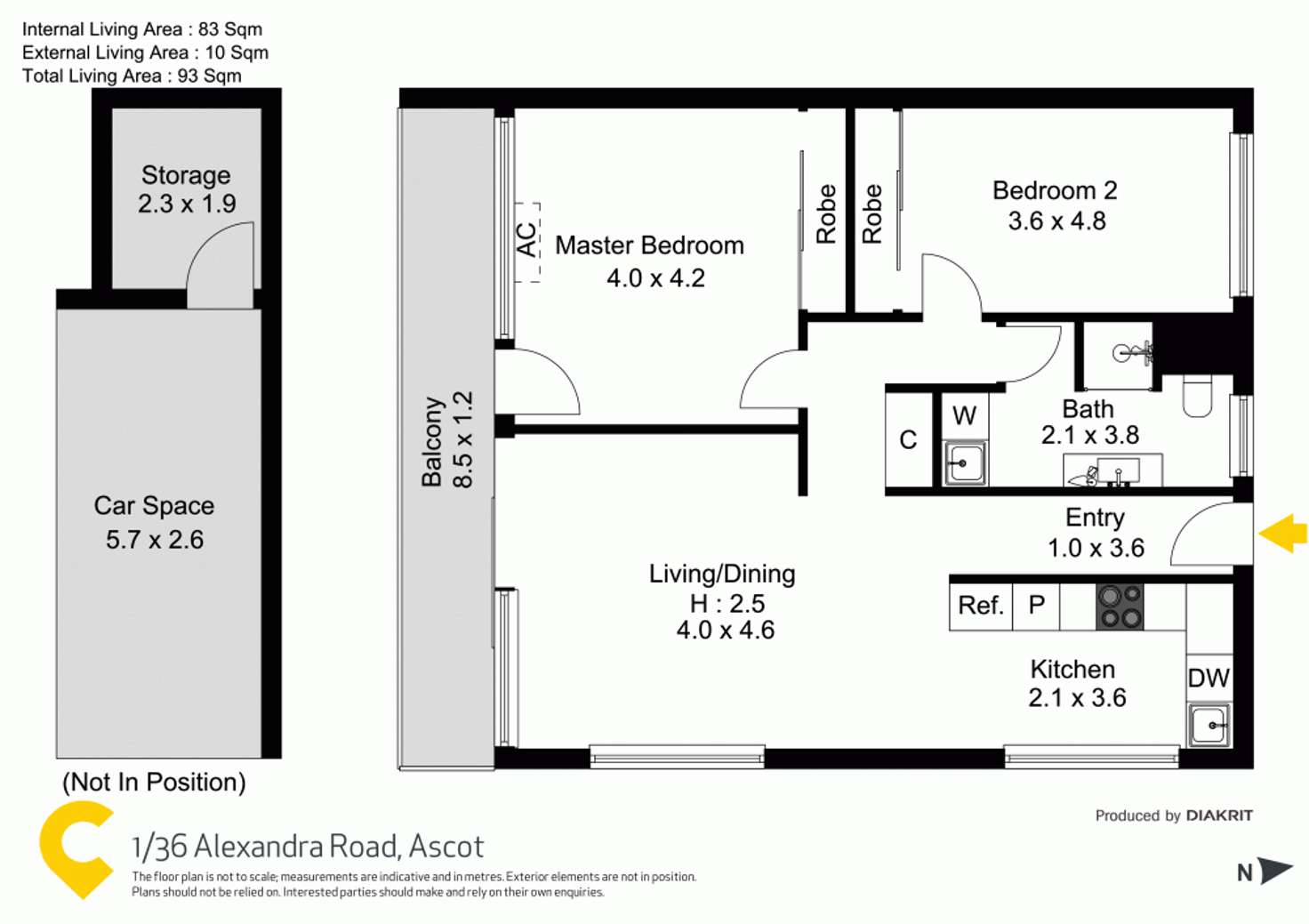 Floorplan of Homely unit listing, 1/36 Alexandra Road, Ascot QLD 4007