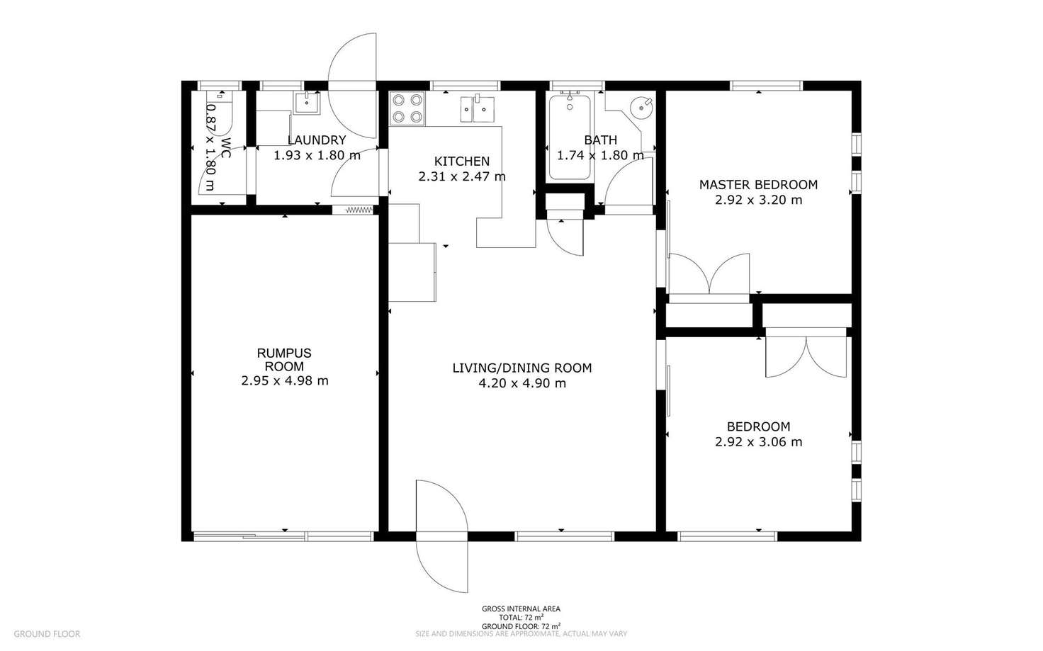 Floorplan of Homely unit listing, 1/38 Crotty Street, Centenary Heights QLD 4350