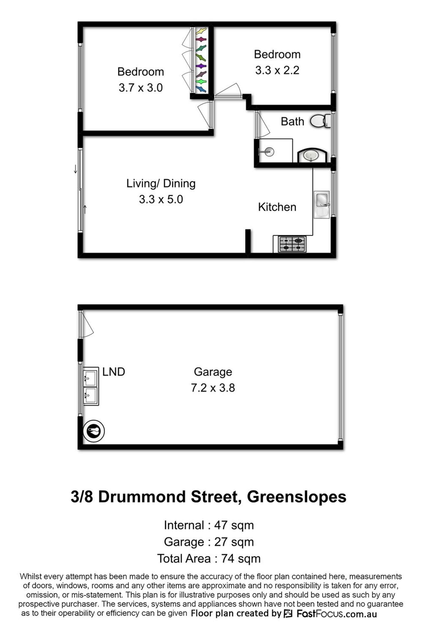 Floorplan of Homely unit listing, 3/8 Drummond Street, Greenslopes QLD 4120