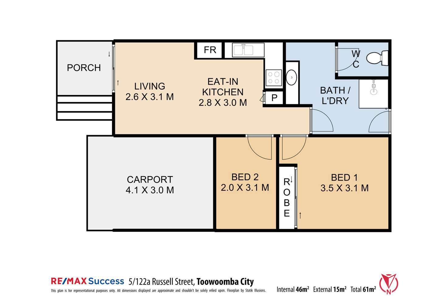Floorplan of Homely unit listing, 5/122A Russell Street, Toowoomba City QLD 4350