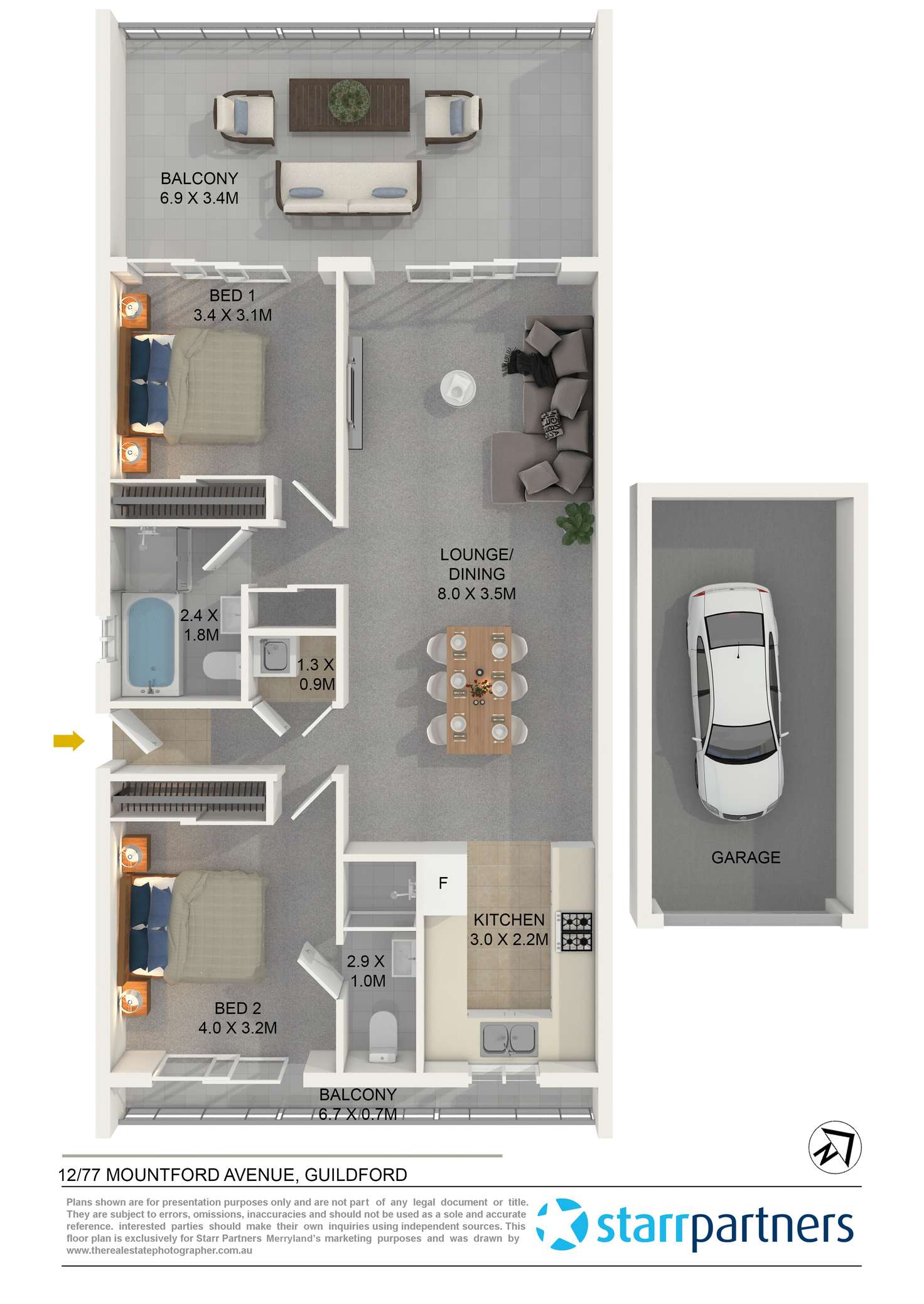 Floorplan of Homely unit listing, 12/77-79 Mountford Avenue, Guildford NSW 2161