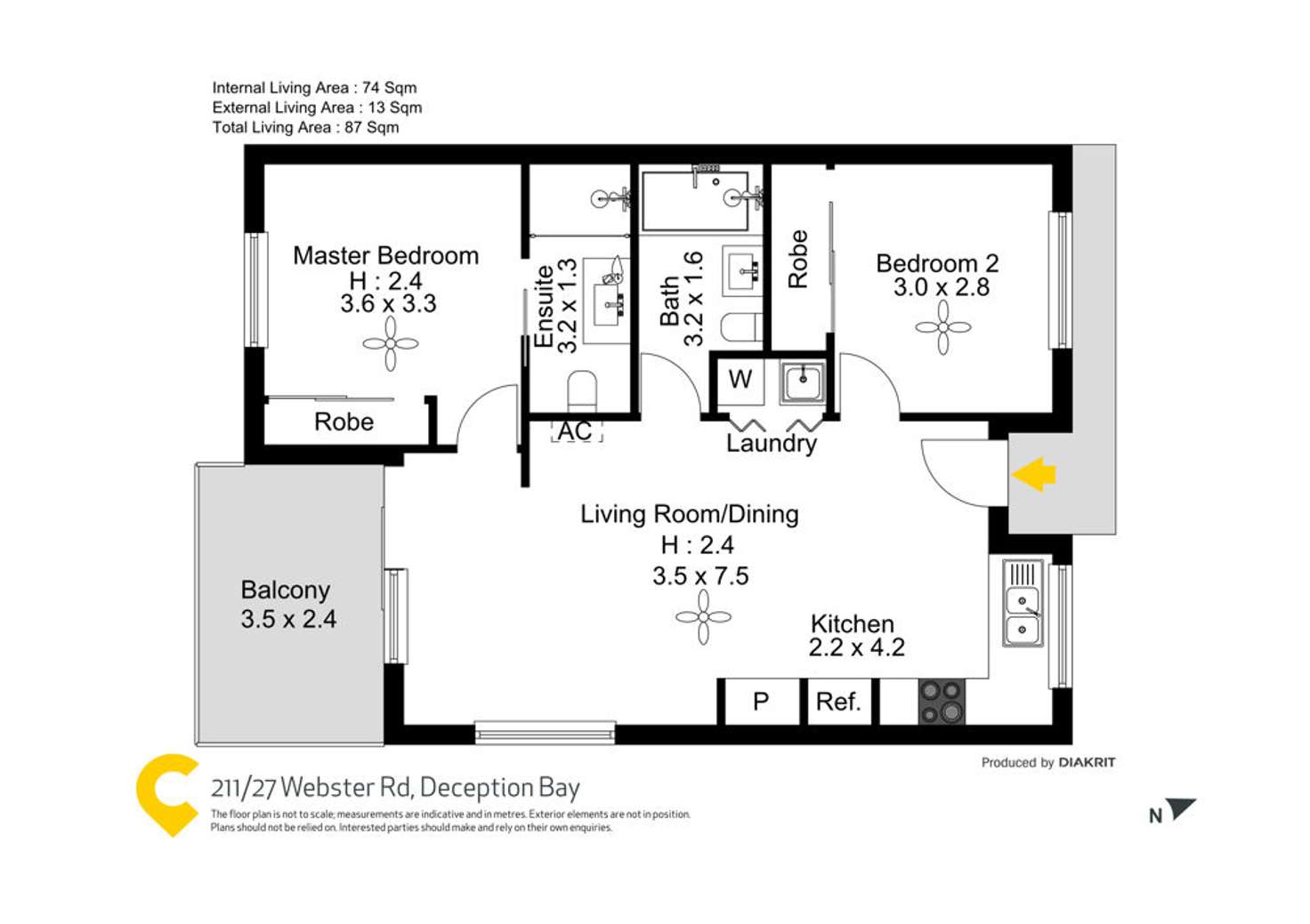 Floorplan of Homely unit listing, 211/27 Webster Rd, Deception Bay QLD 4508