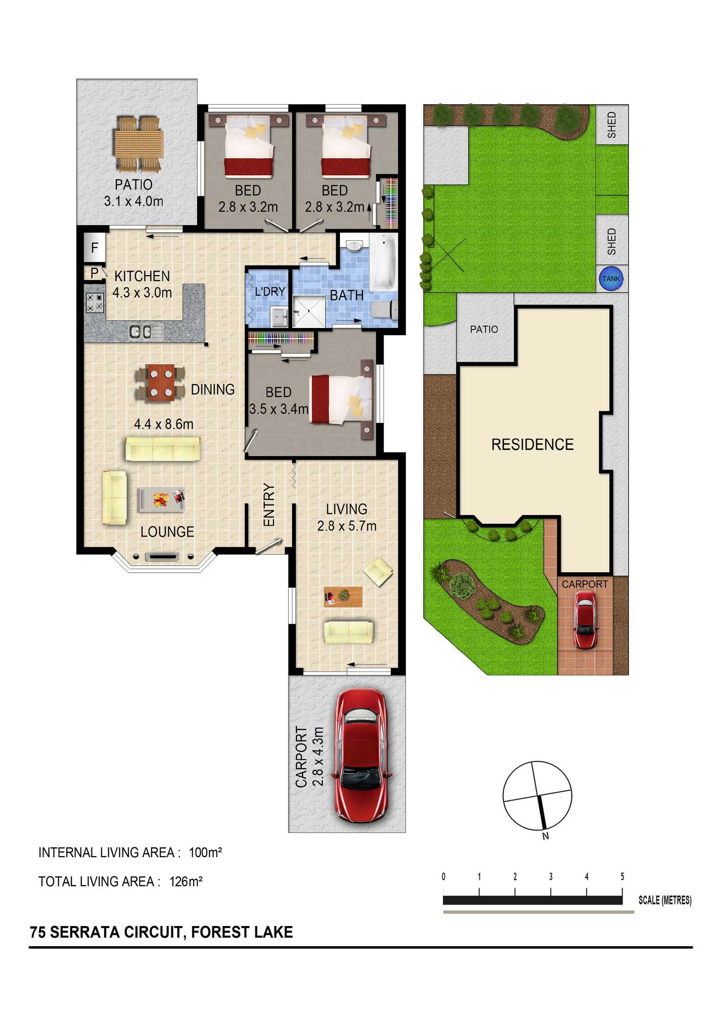 Floorplan of Homely house listing, 75 Serrata Cct, Forest Lake QLD 4078