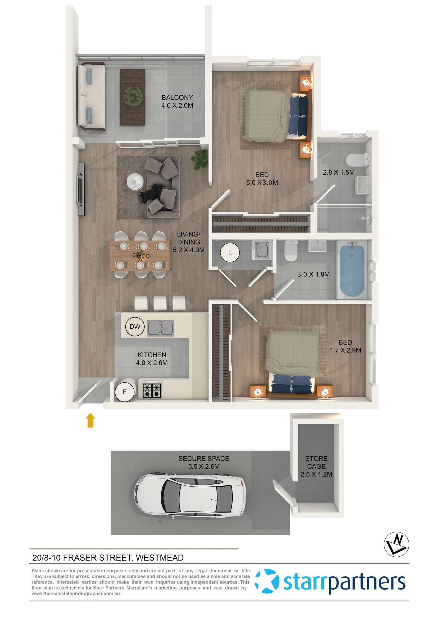 Floorplan of Homely unit listing, 20/8-10 Fraser Street, Westmead NSW 2145