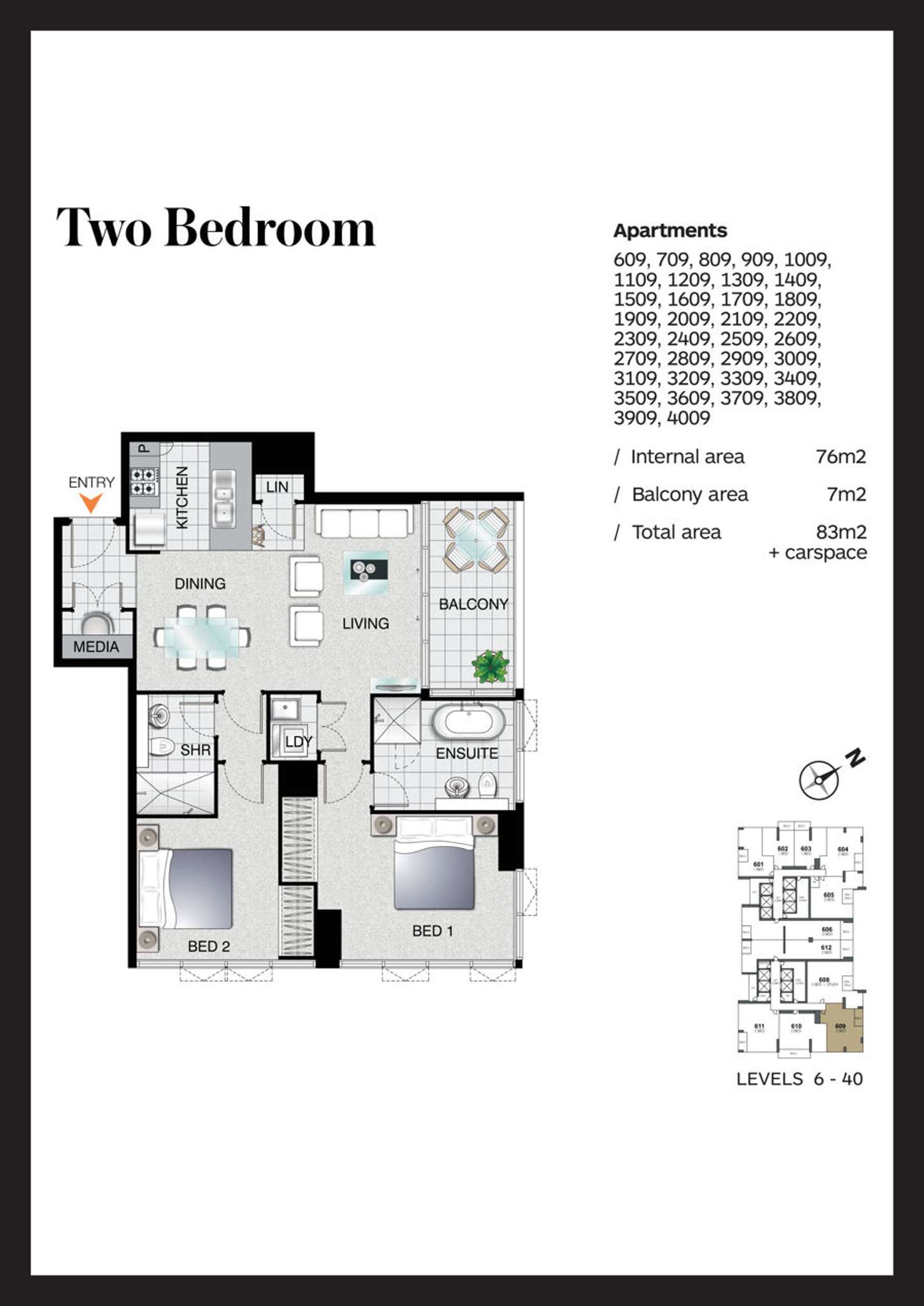 Floorplan of Homely apartment listing, 3009/2 Como Crescent, Southport QLD 4215